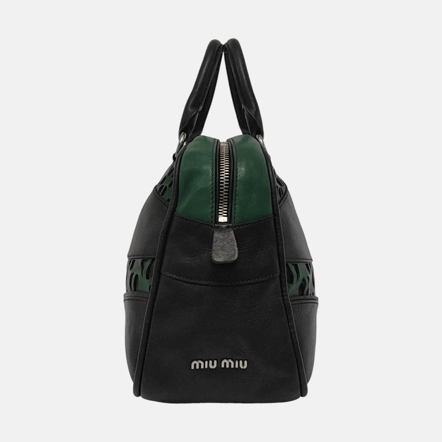 Miu Miu Avenue Multicolor Leather Openwork Handbag Silver Hardware-(SKU)-952278089