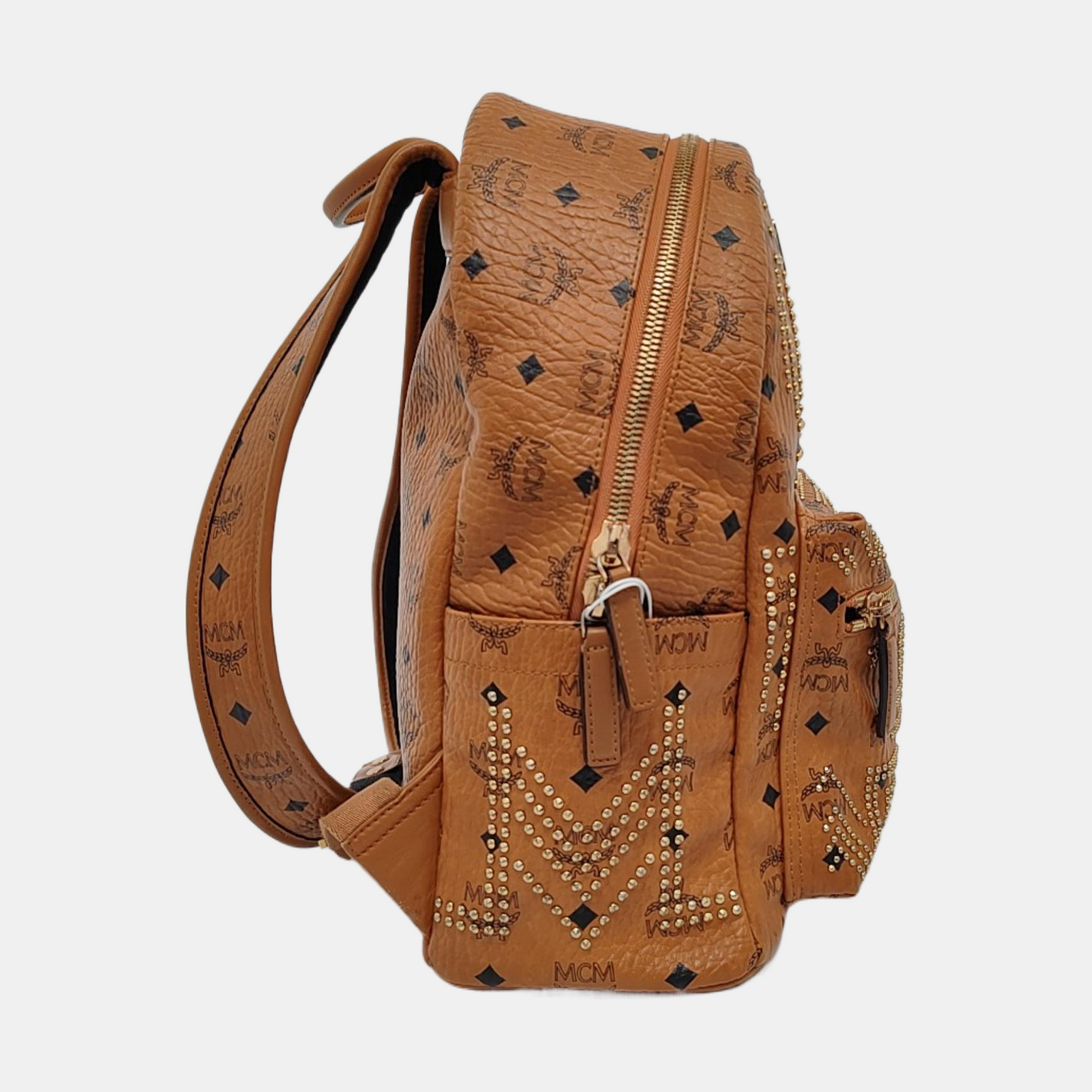 MCM STARK Yellow Coated Canvas Studs Printed Backpack-(SKU)-952171240