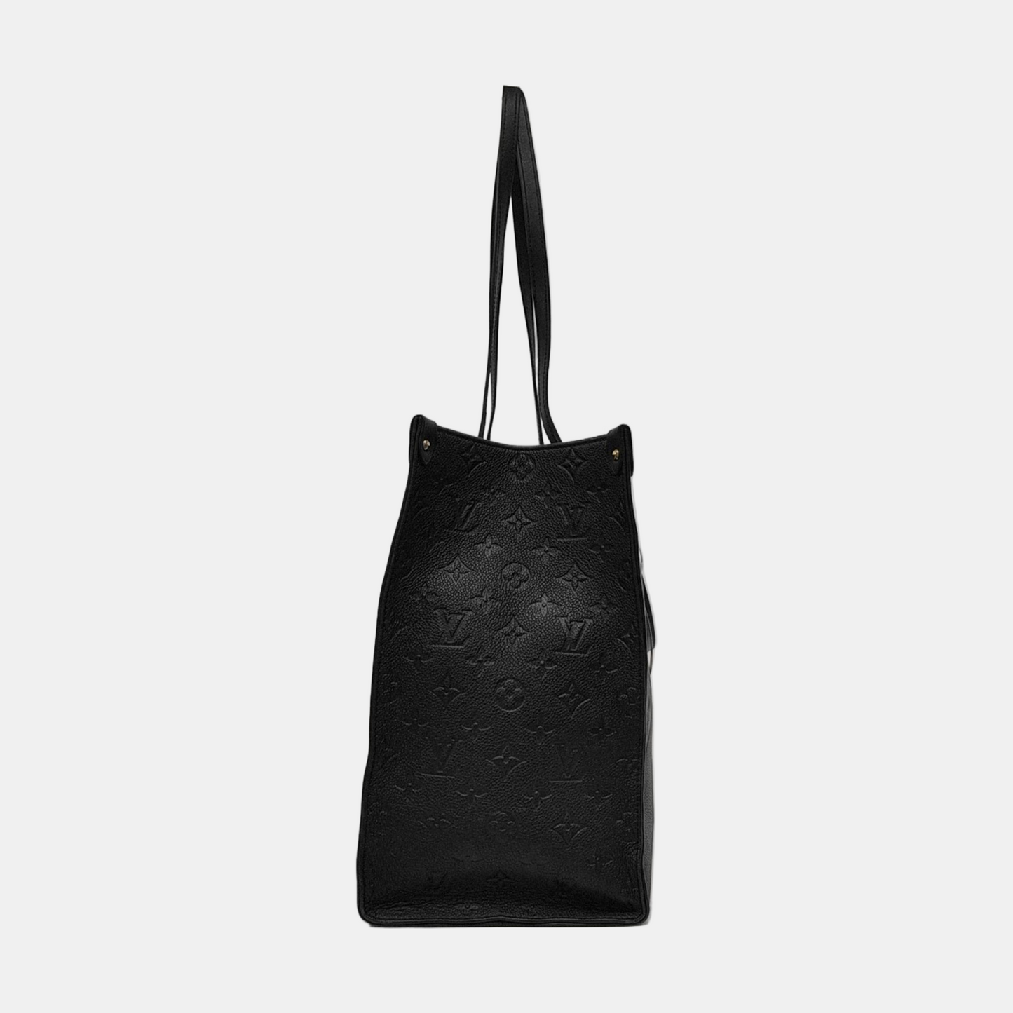 LOUIS VUITTON ONTHEGO Large Black Leather Monogram Embossed Jungle Bag Single Shoulder Bag Tote Bag Golden Hardware-(SKU)-952108425