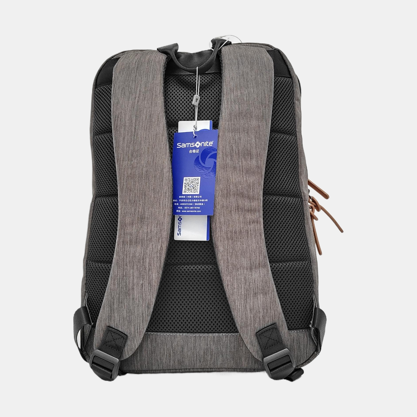 Samsonite Dark Gray Fabric Backpack Ruthenium color hardware-(SKU)-952153767