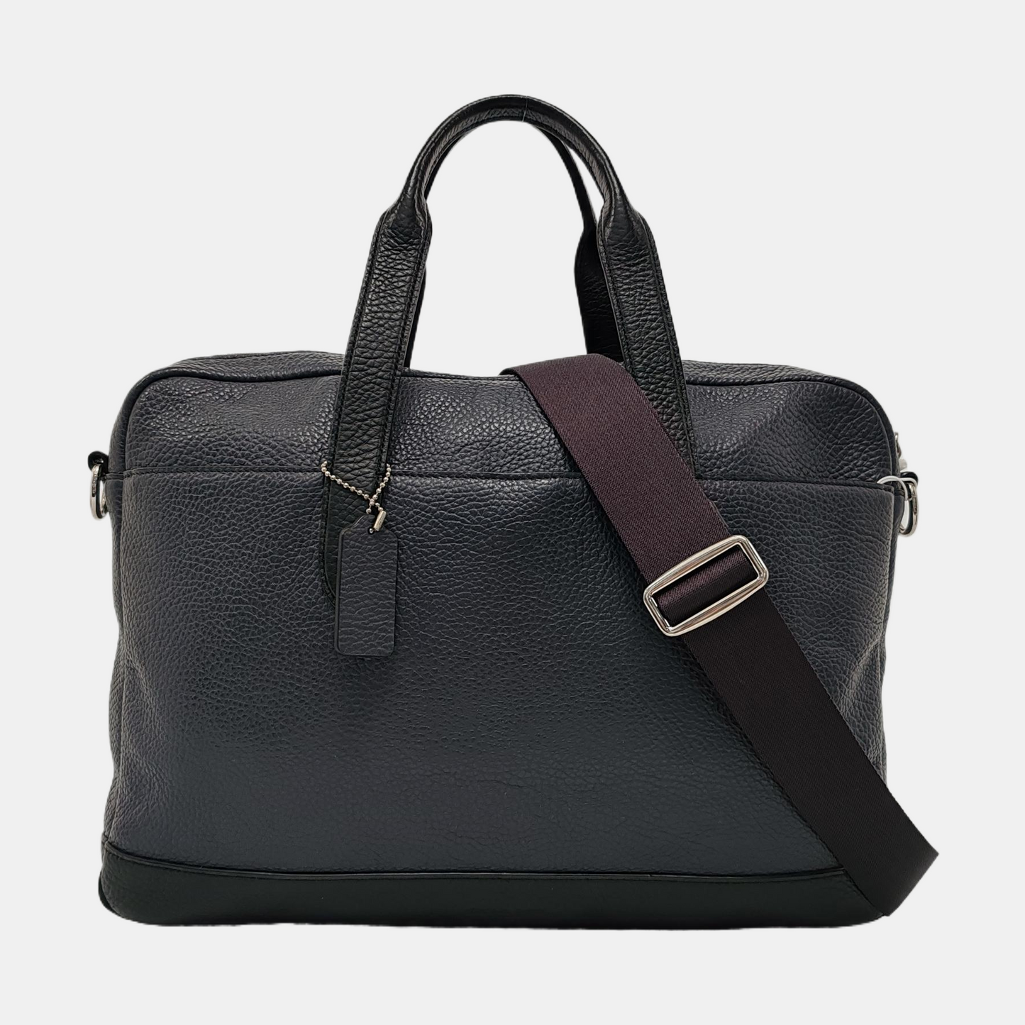 COACH Black Leather Single Shoulder Bag Silver Hardware Removable shoulder strap-(SKU)-951908313