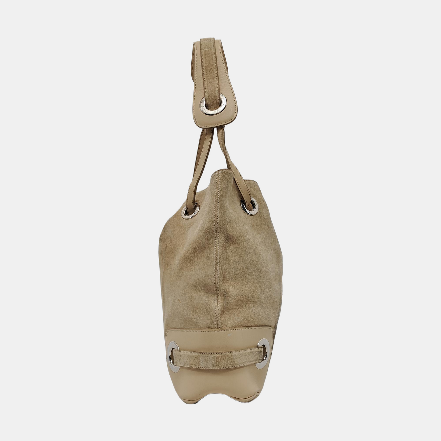 BALLY Tote bag Beige Suede Single Shoulder Tote Bag Silver Hardware-(SKU)-952425737