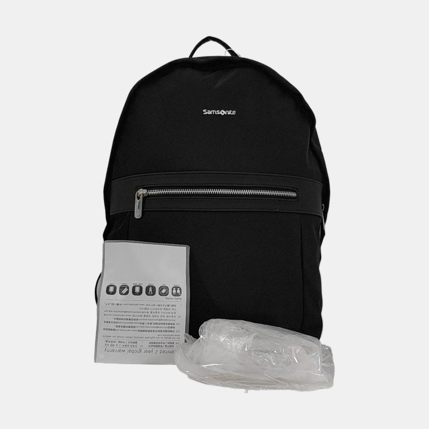 Samsonite Black Nylon Backpack Silver Hardware-(SKU)-952152418