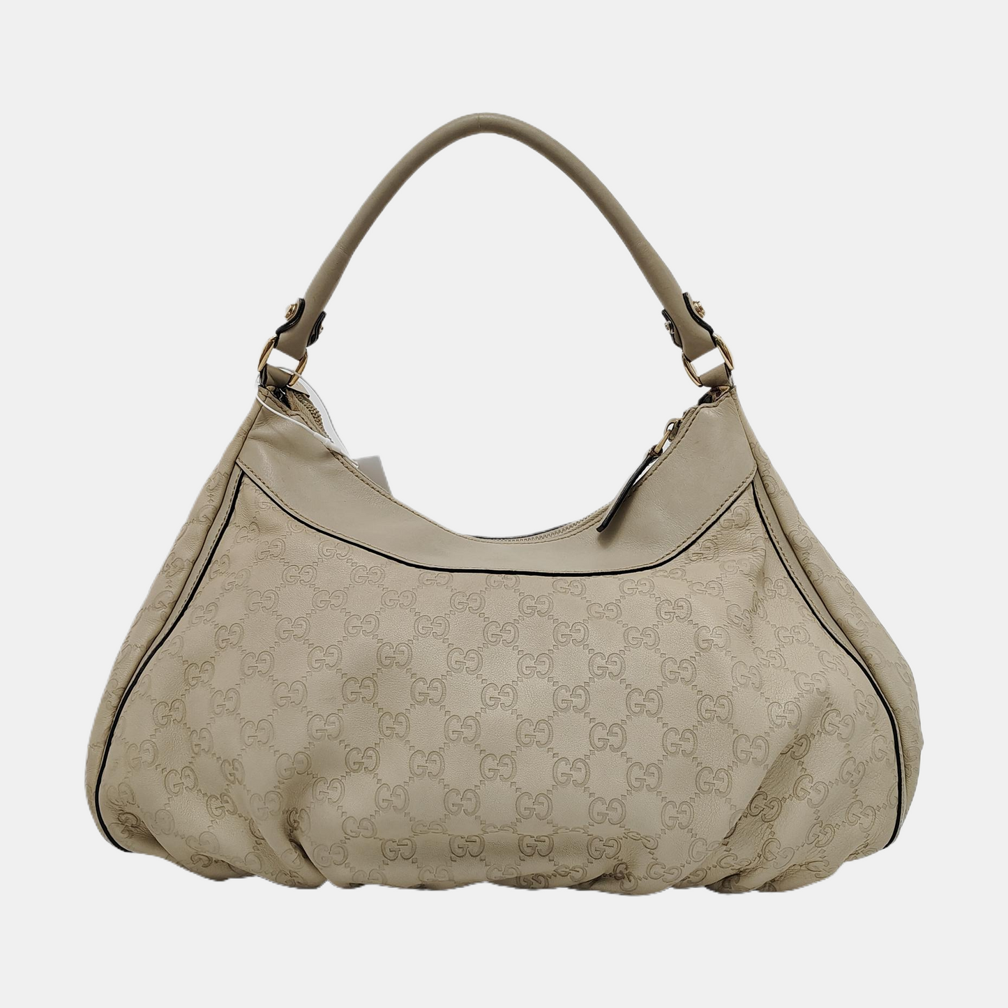 GUCCI D Gold Beige Cowhide Handbag Single Shoulder Bag Golden hardware-(SKU)-952213799