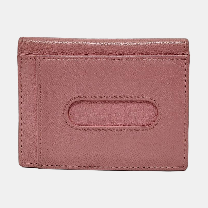 Miu Miu Nude Pink Leather Card Case Golden hardware-(SKU)-952226912