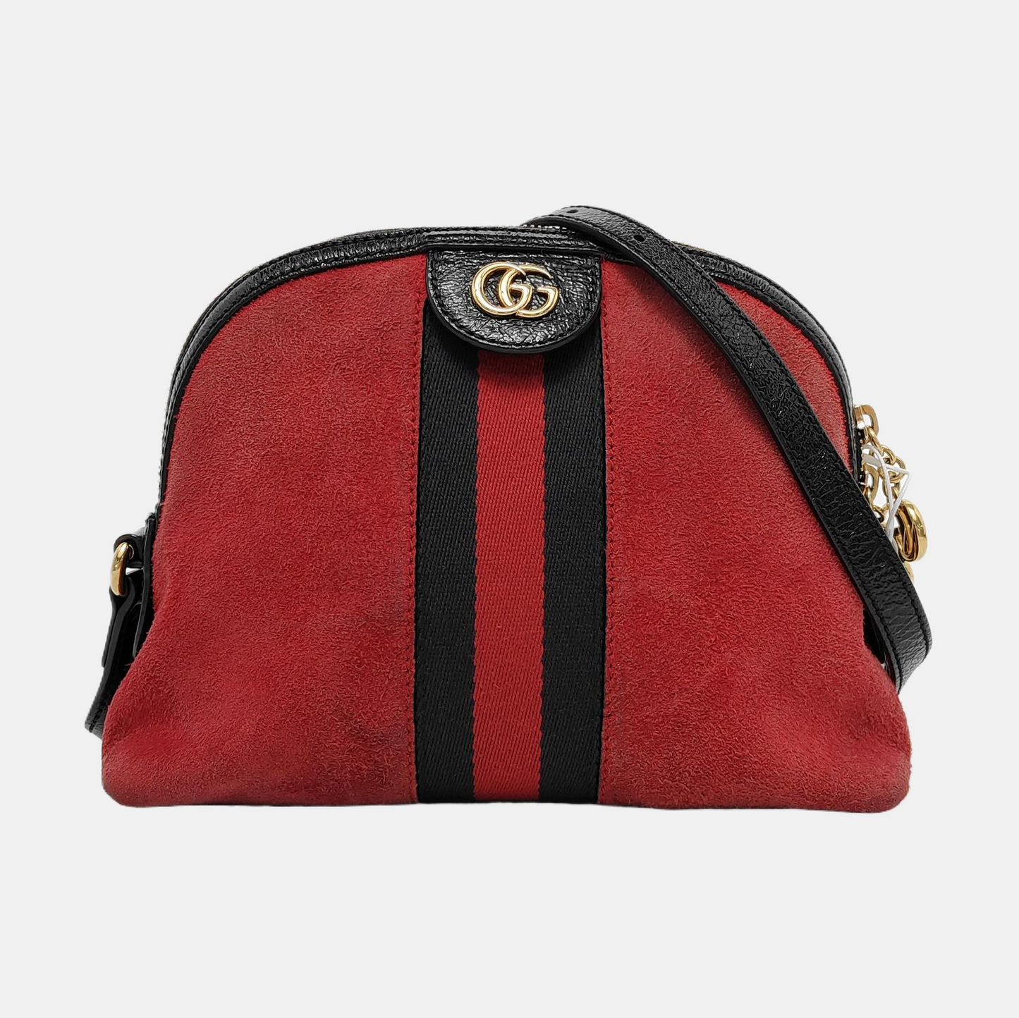 GUCCI Ophidia Small size Pink suede leather striped ribbon single shoulder bag Golden hardware-(SKU)-952555728