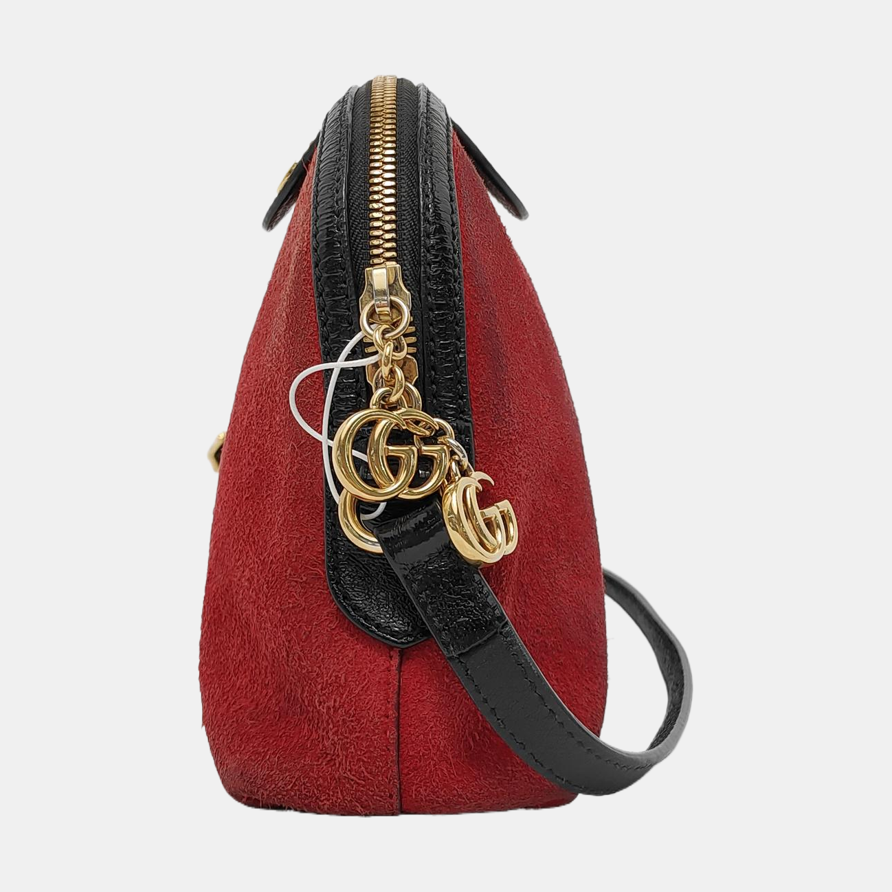 GUCCI Ophidia Small size Pink suede leather striped ribbon single shoulder bag Golden hardware-(SKU)-952555728
