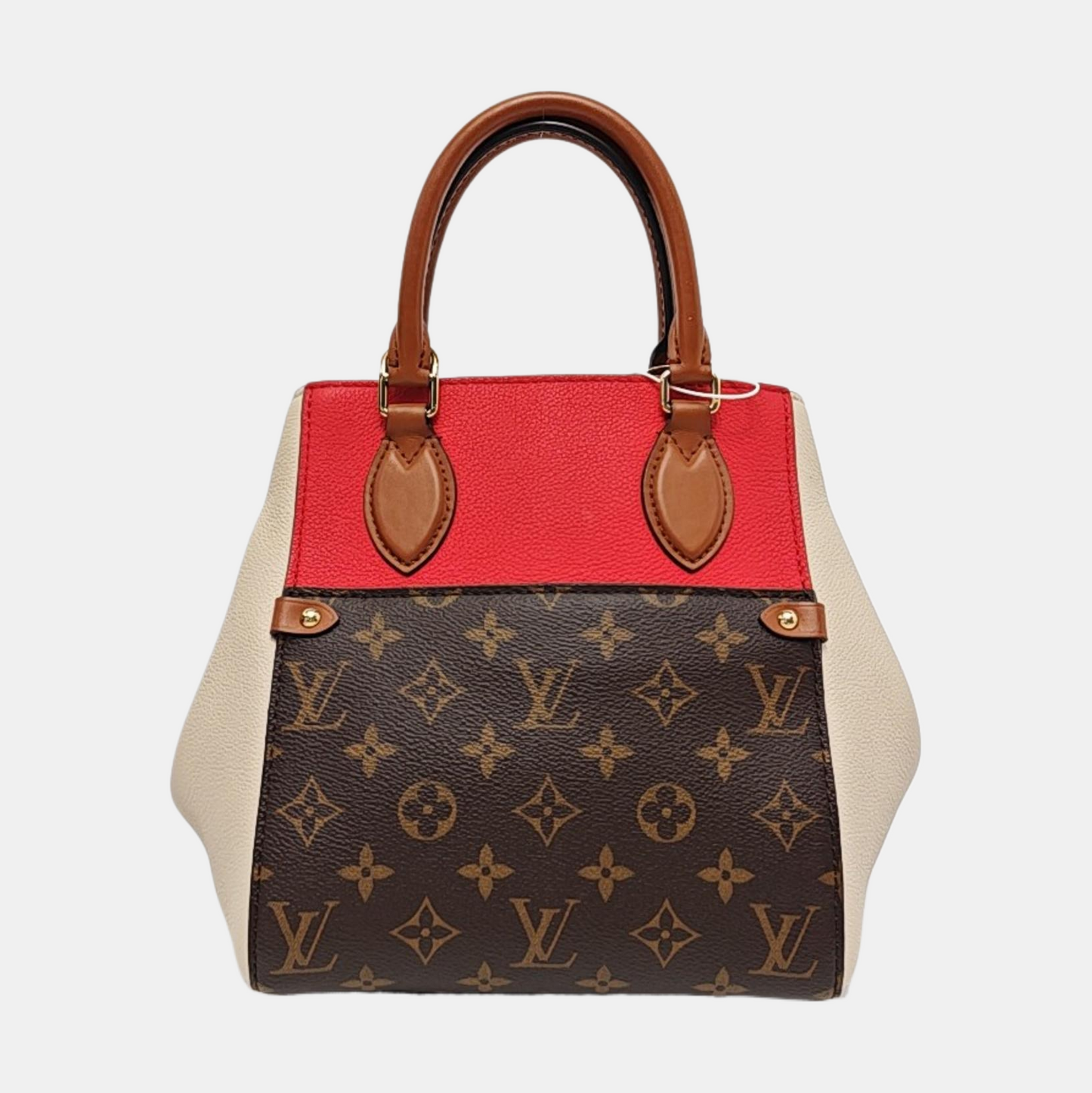 LOUIS VUITTON FOLD Small Brown Coated Canvas Vintage Shoulder Bag Tote Bag Crossbody Bag Gold Hardware Removable Strap-(SKU)-952288780