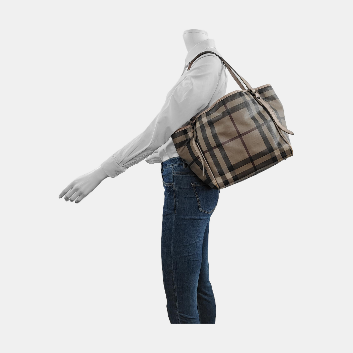 BURBERRY Canterbury Elephant Gray Coated Canvas Single Shoulder Bag Handbag Black hardware Sub-bag-(SKU)-952268685