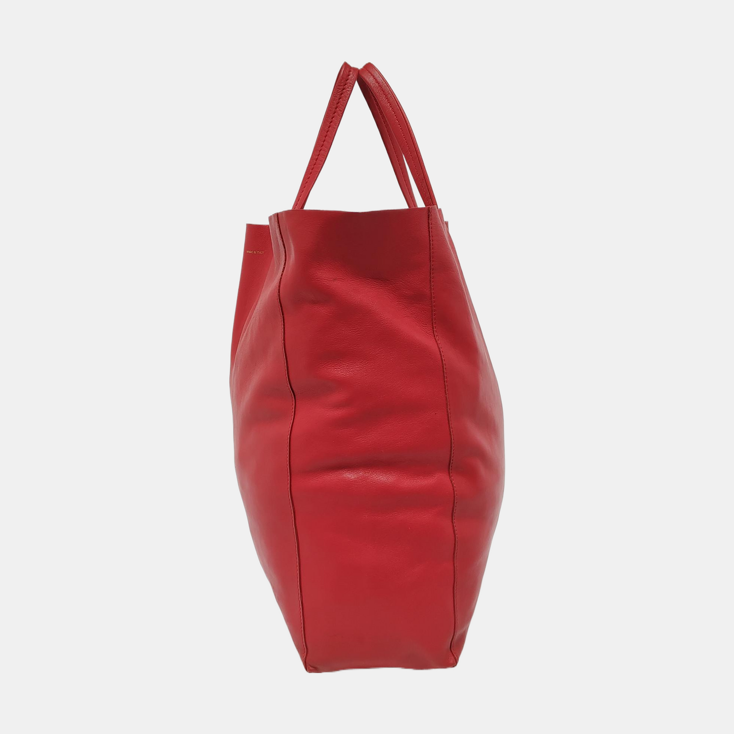 CELINE VERTICAL CABAS Medium size Red Sheepskin Handbag Golden hardware-(SKU)-952291524