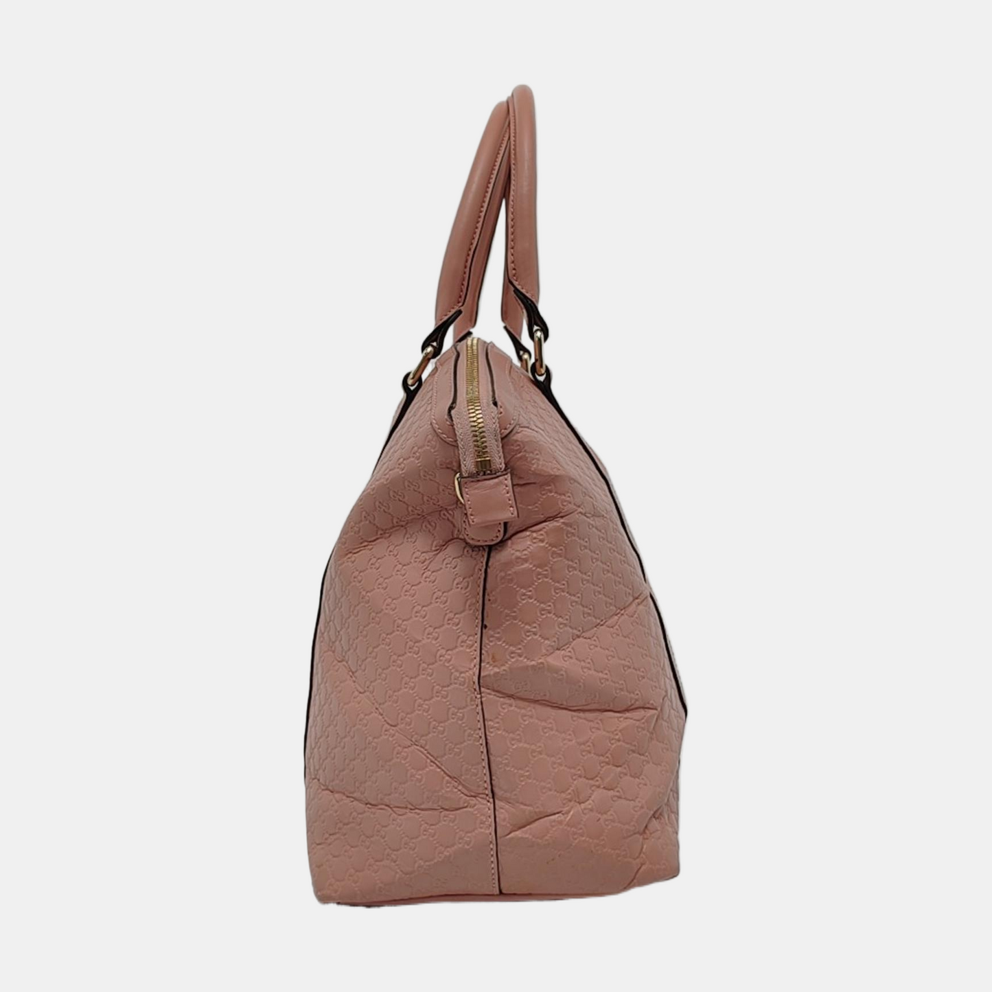 GUCCI Microguccissima Pink Calfskin Monogram Embossed Single Shoulder Tote Bag Crossbody Handbag Golden hardware-(SKU)-952396847