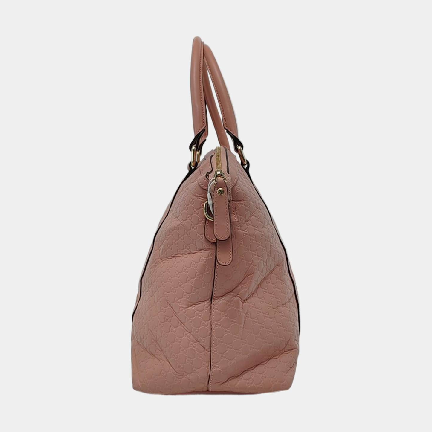 GUCCI Microguccissima Pink Calfskin Monogram Embossed Single Shoulder Tote Bag Crossbody Handbag Golden hardware-(SKU)-952396847
