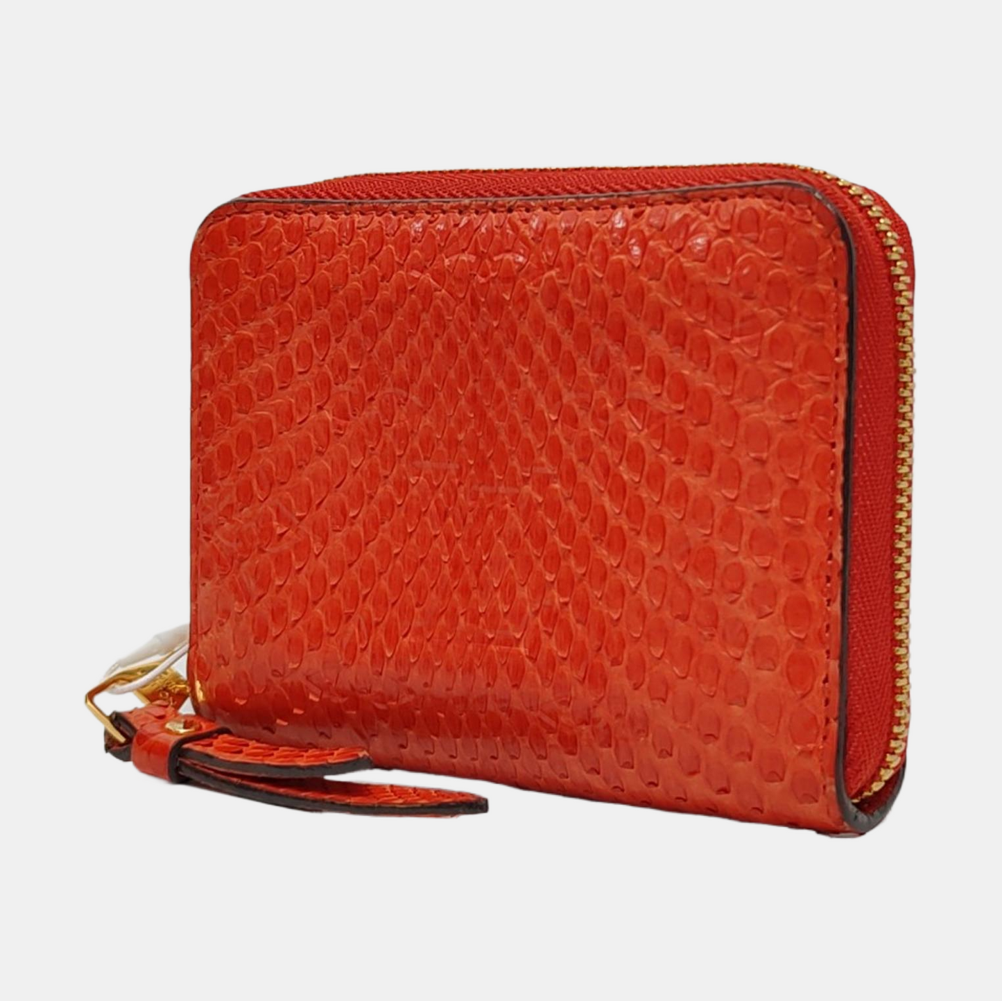 LOUIS VUITTON Orange Red Snake Skin Wallet Golden hardware-(SKU)-952344974