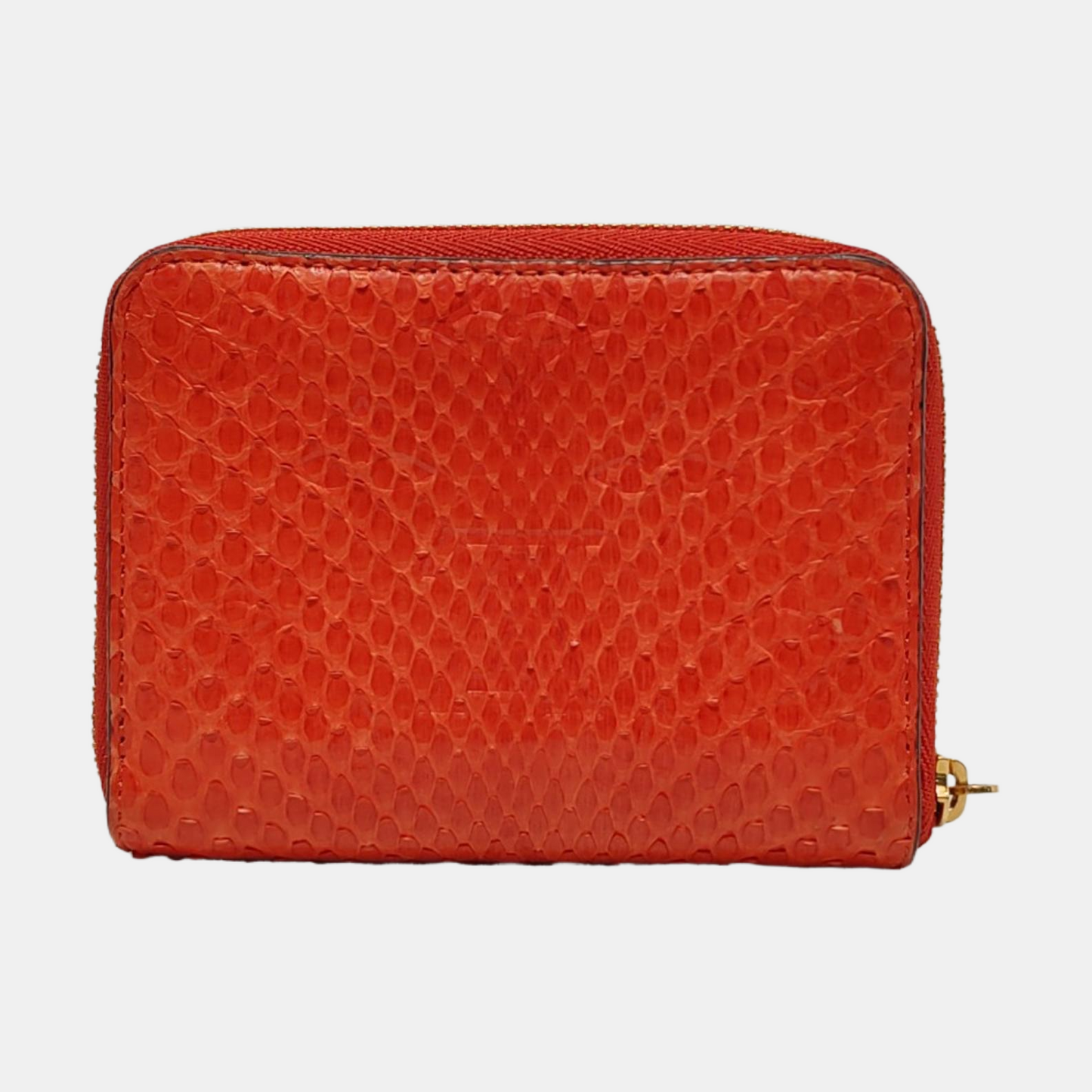 LOUIS VUITTON Orange Red Snake Skin Wallet Golden hardware-(SKU)-952344974