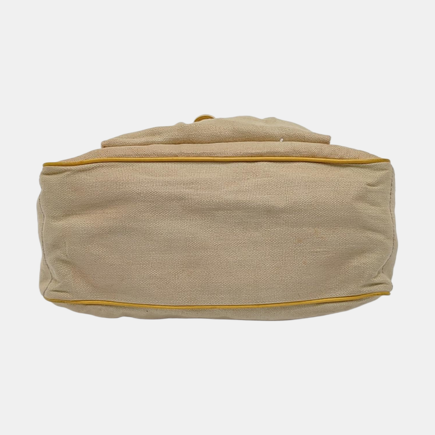 CELINE BOOGIE Yellow Canvas Tote Bag Silver Hardware-(SKU)-952465715