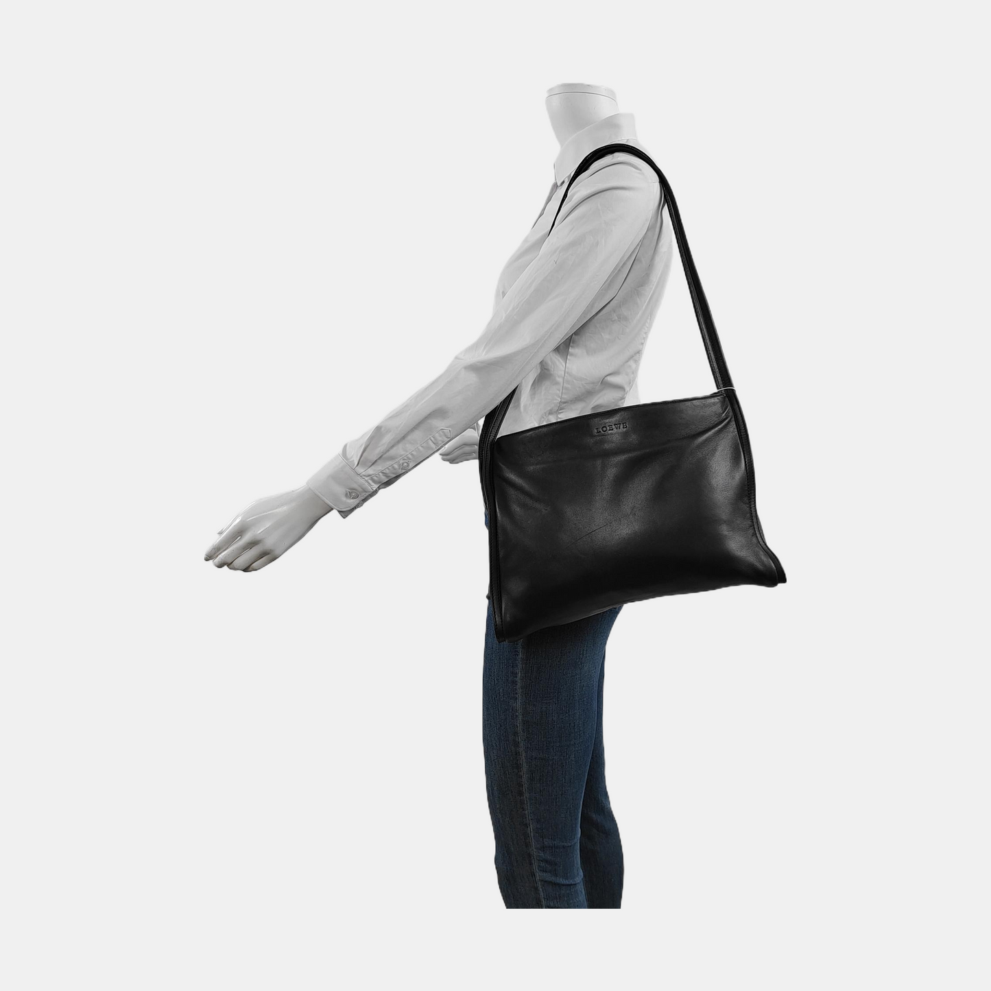 LOEWE Tote bag Black Lamb Leather Single Shoulder Bag Golden hardware-(SKU)-952391467