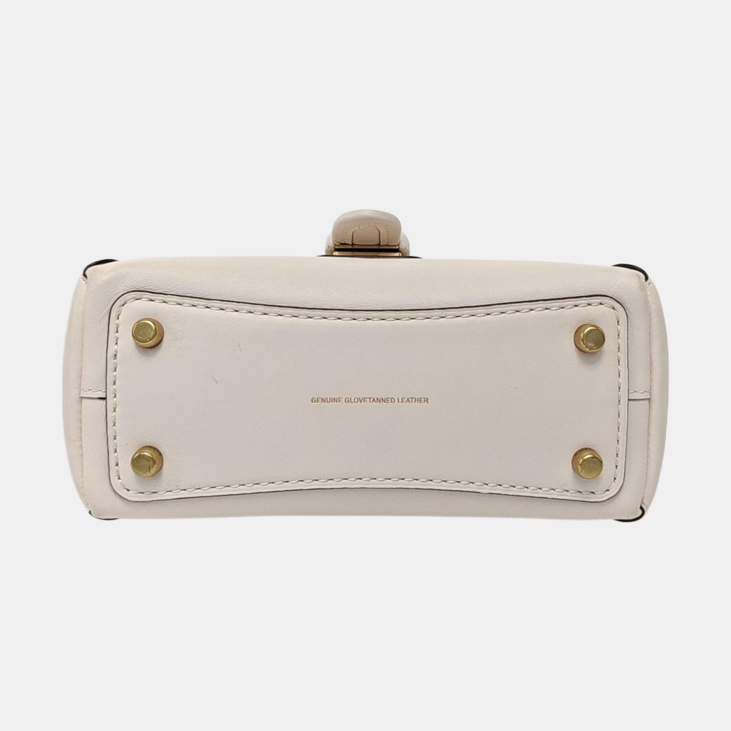 COACH COURIER White leather rivet patchwork single shoulder bag crossbody Golden hardware Removable shoulder strap-(SKU)-13839897
