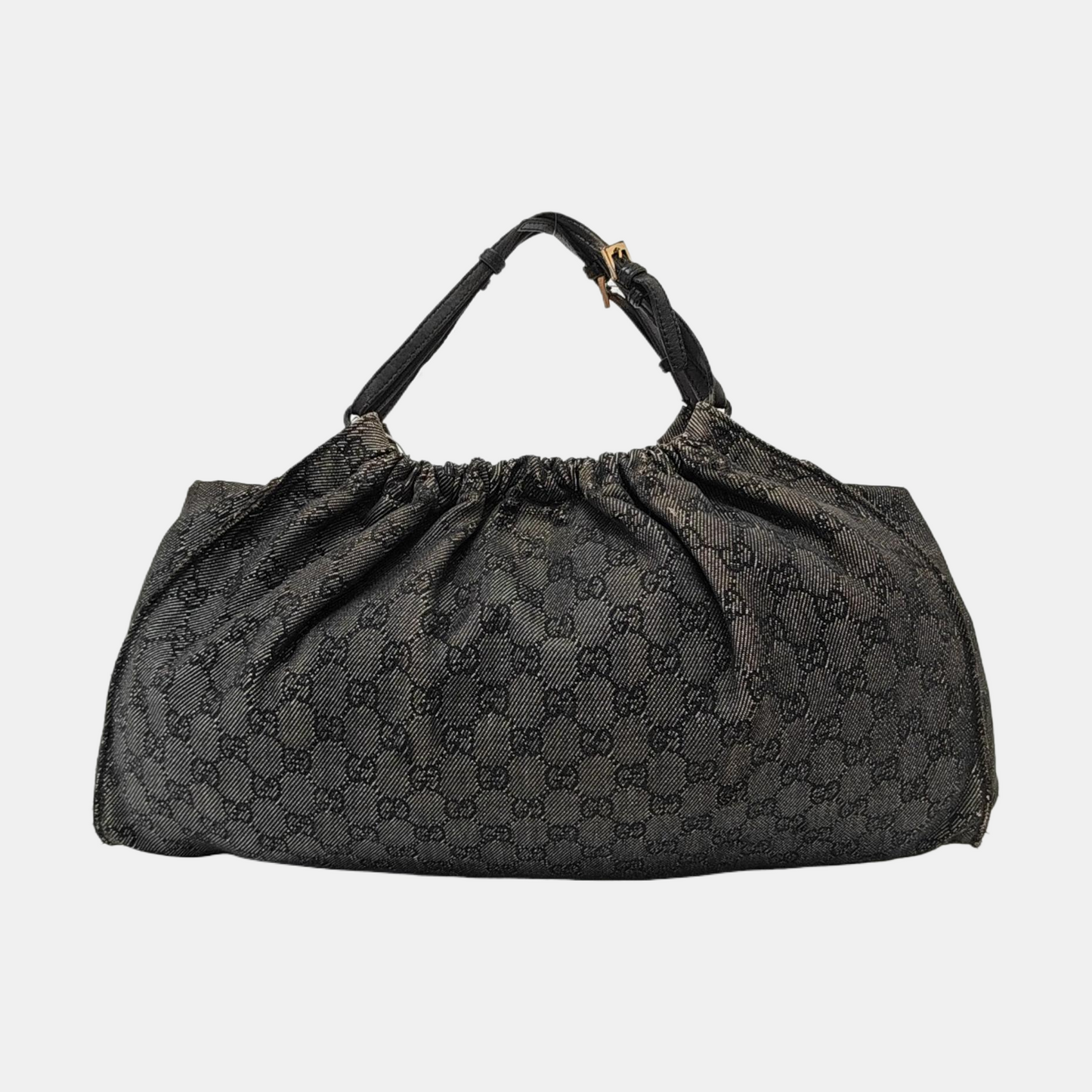 GUCCI Tote bag Dark Gray Canvas Monogrammed Handbag Golden hardware-(SKU)-948514581