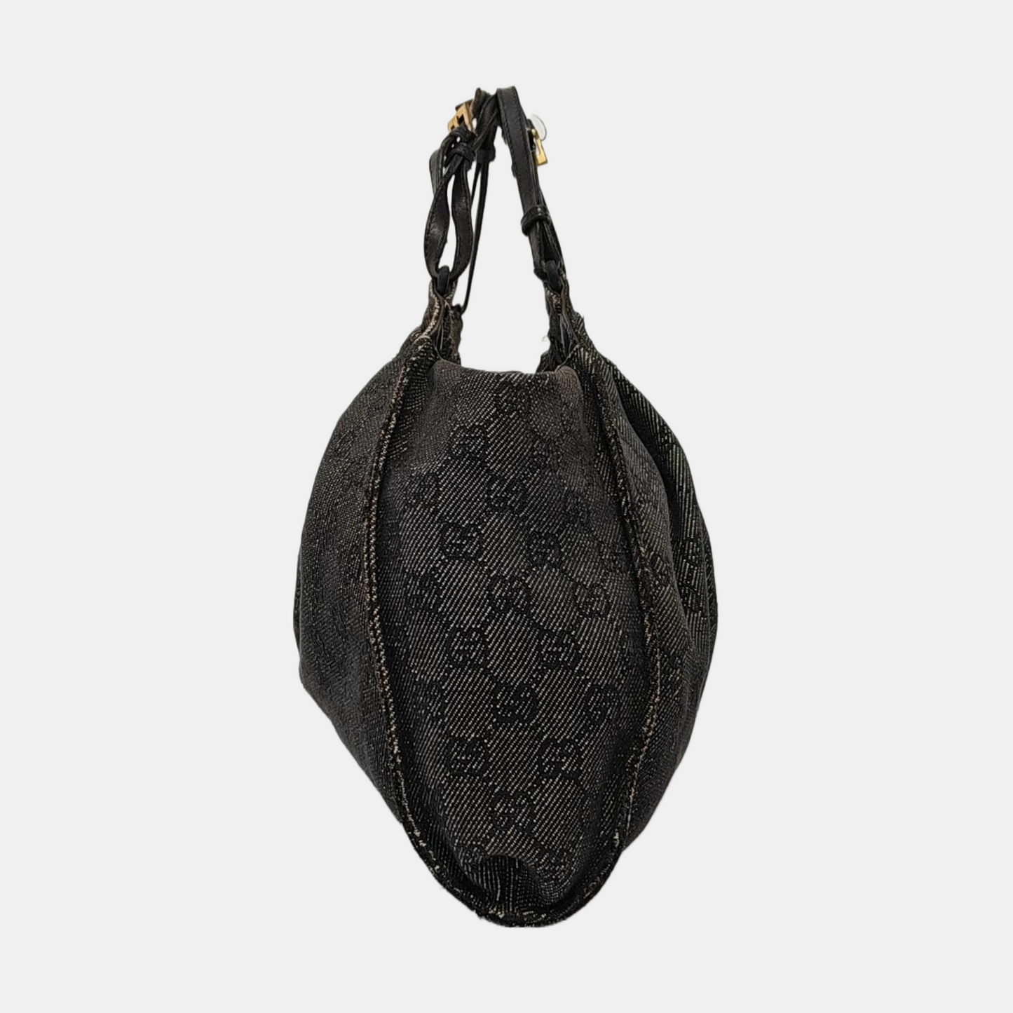 GUCCI Tote bag Dark Gray Canvas Monogrammed Handbag Golden hardware-(SKU)-948514581