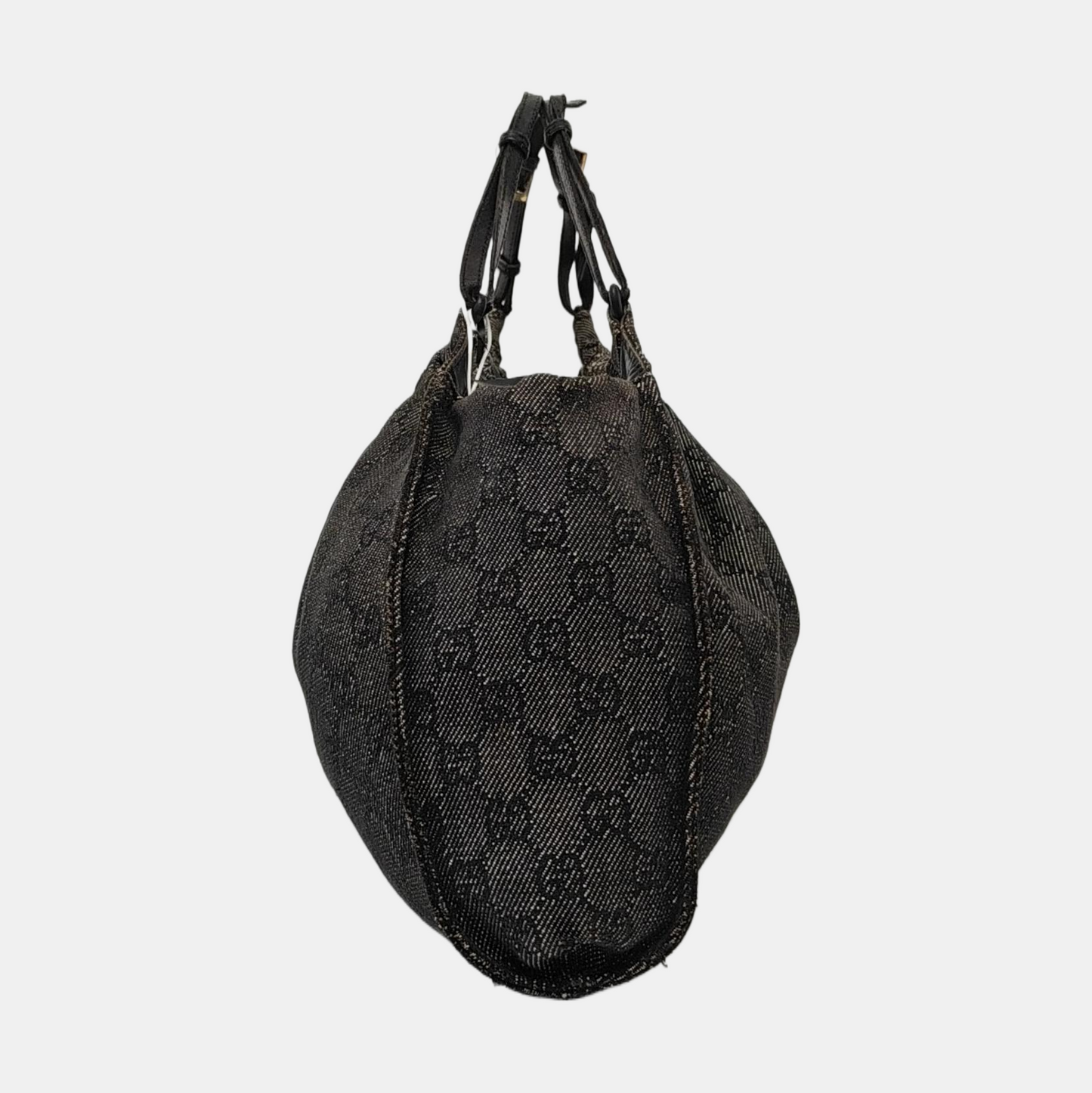 GUCCI Tote bag Dark Gray Canvas Monogrammed Handbag Golden hardware-(SKU)-948514581