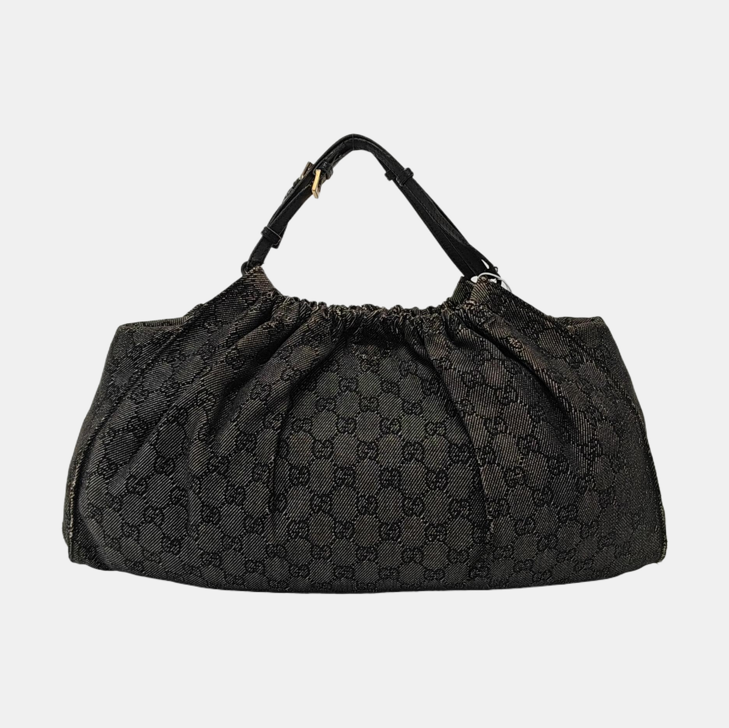 GUCCI Tote bag Dark Gray Canvas Monogrammed Handbag Golden hardware-(SKU)-948514581
