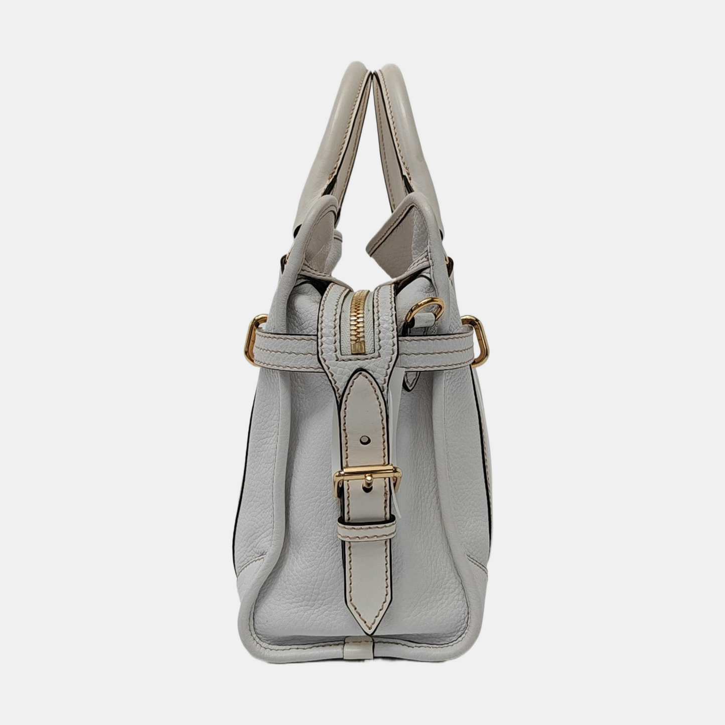 BURBERRY Minford Small size White Cowhide Single Shoulder Handbag Crossbody Bag Golden hardware Removable shoulder strap-(SKU)-952428263