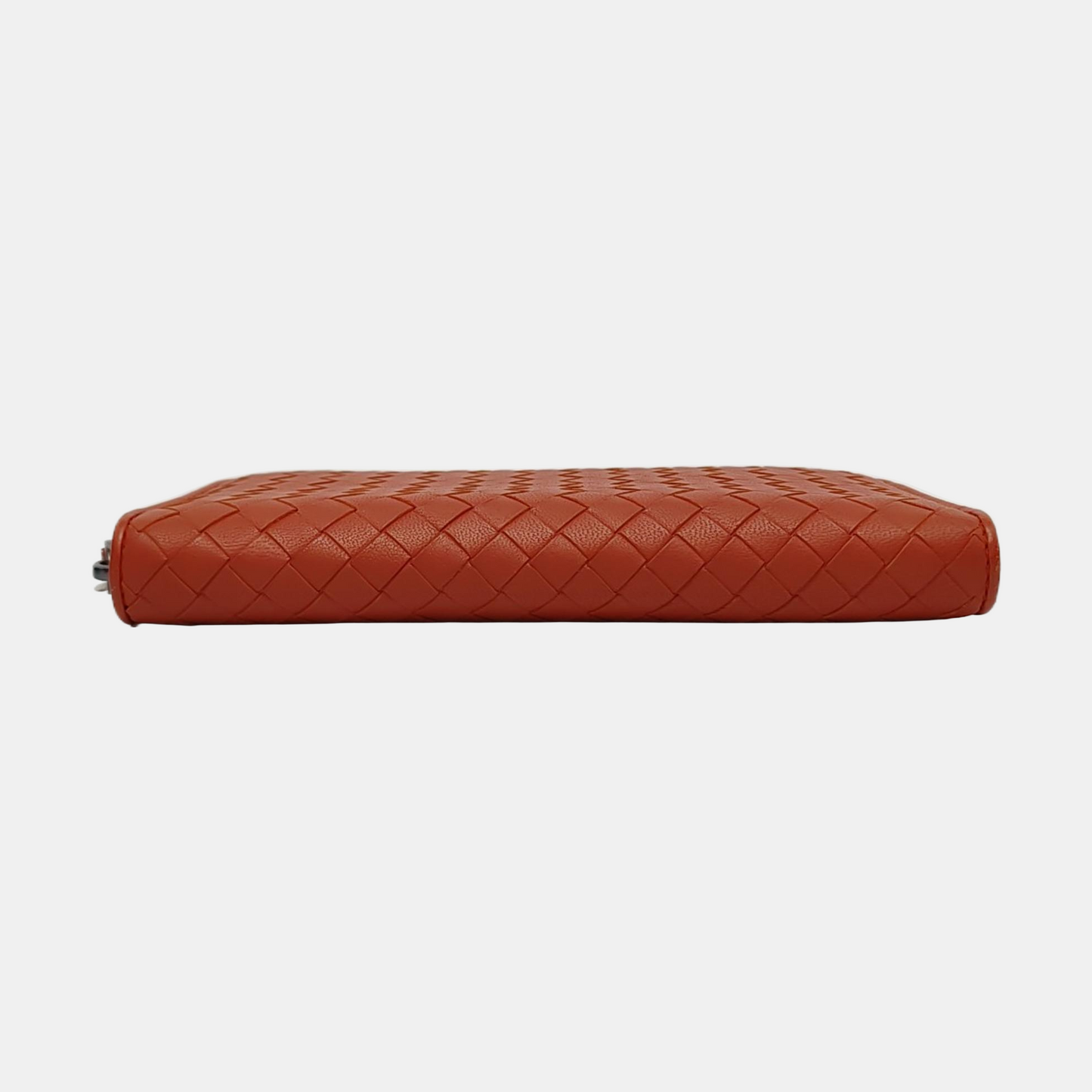 BOTTEGA VENETA Orange Leather Woven Wallet Black hardware-(SKU)-952462031