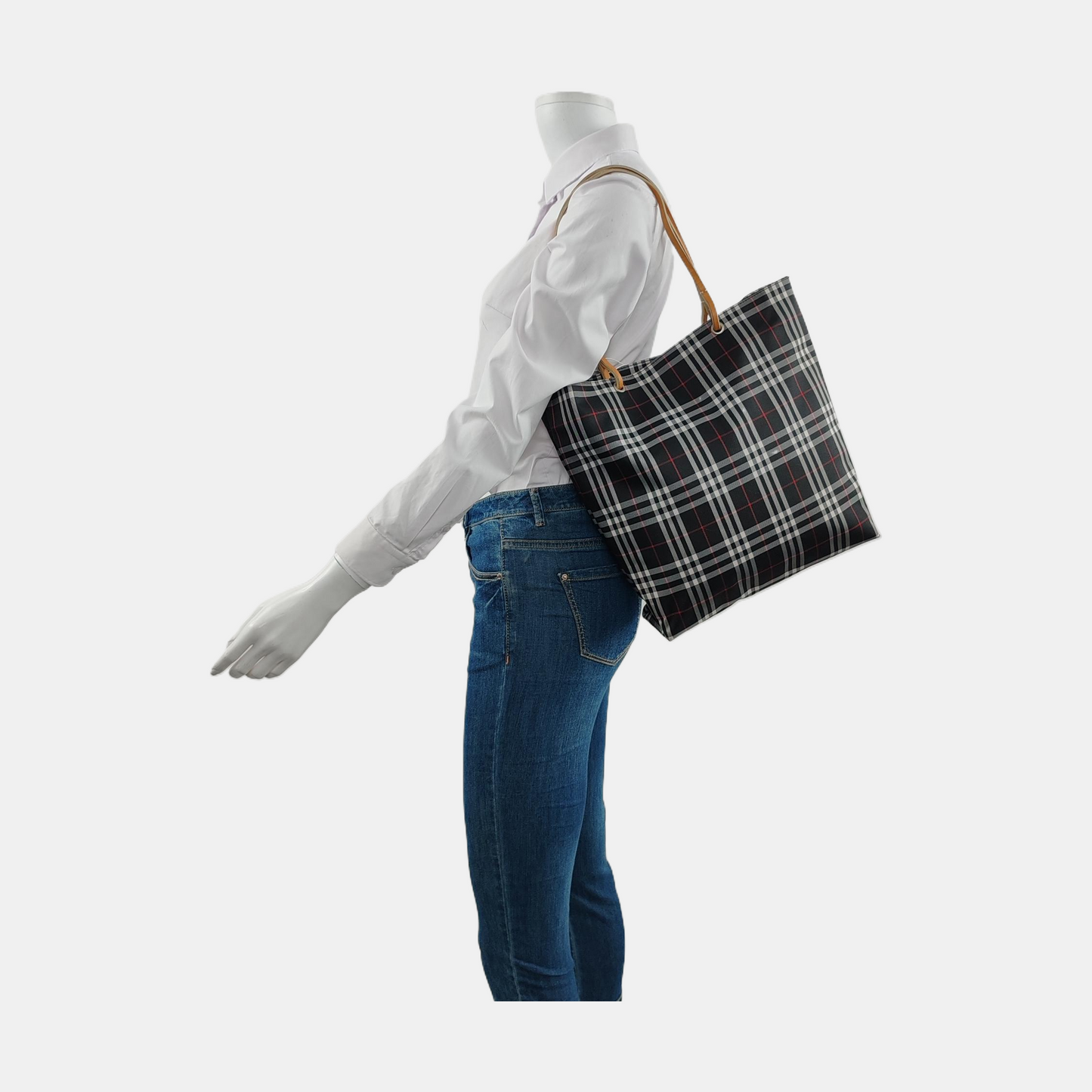 BURBERRY Black Canvas Shoulder Bag Silver Hardware-(SKU)-952520640