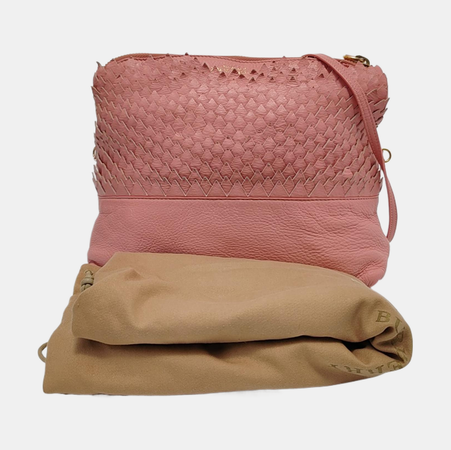 BURBERRY Pink Leather Single Shoulder Bag, Crossbody Golden hardware Removable shoulder strap-(SKU)-952753489