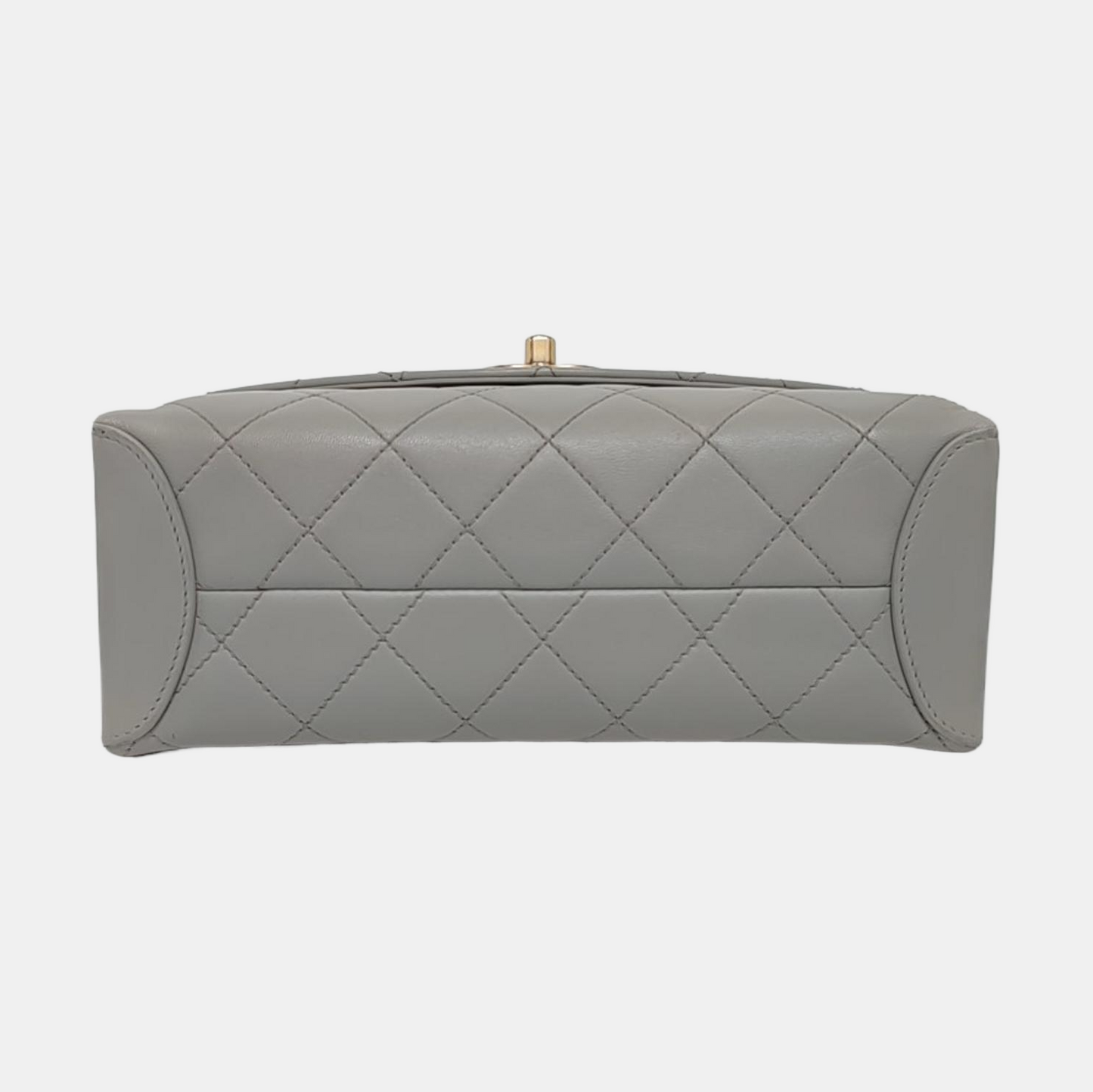 CHANEL TRENDY CC Grey Calfskin Quilted Crossbody Single Shoulder Bag with Gold Hardware, 28 Clasp-(SKU)-952289856