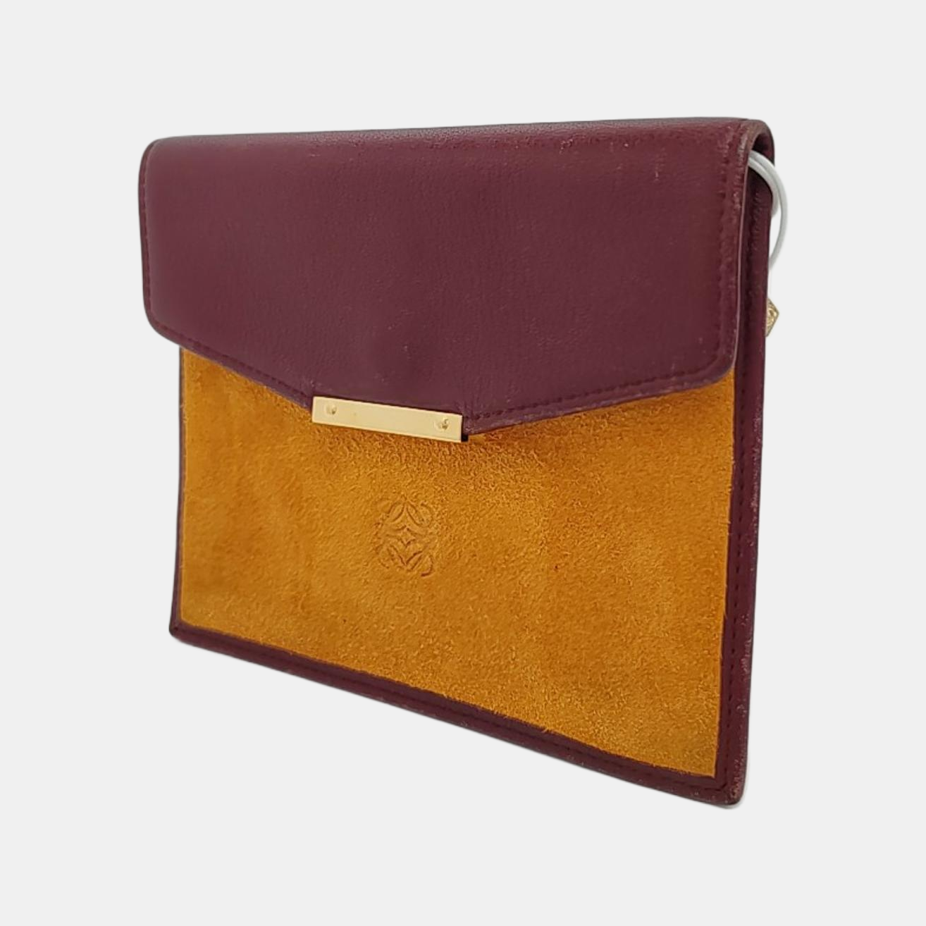 LOEWE Brown Suede Leather Wallet Golden hardware-(SKU)-952660066