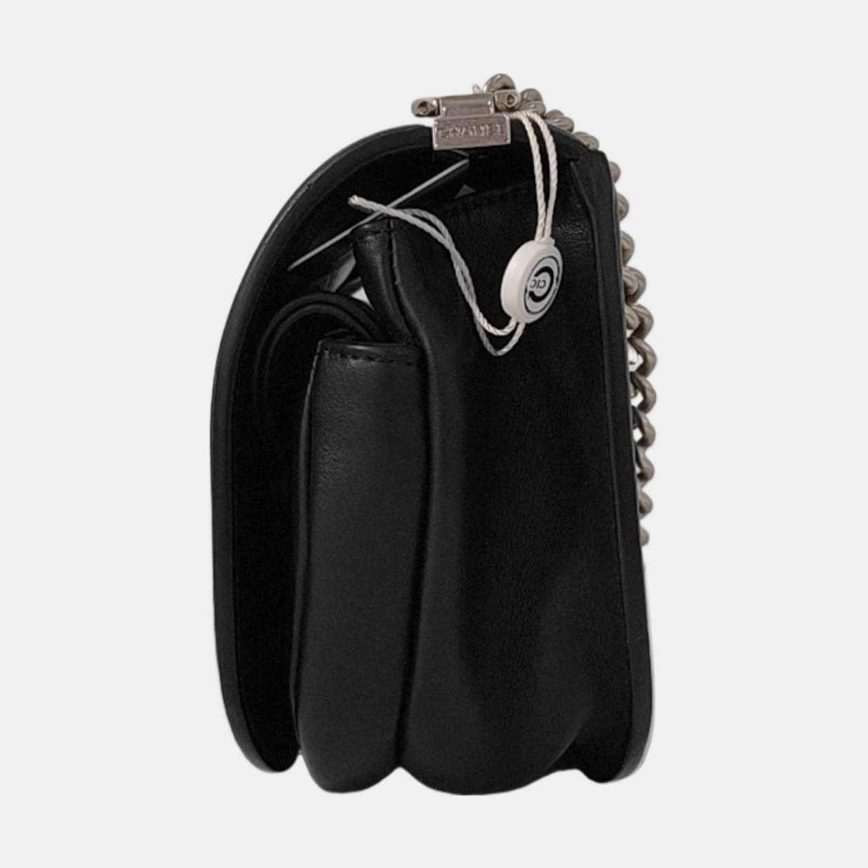CHANEL COCO EYELETS Black Leather Quilted Single Shoulder Bag Crossbody Bag Silver Hardware 25 Clasp-(SKU)-952886640