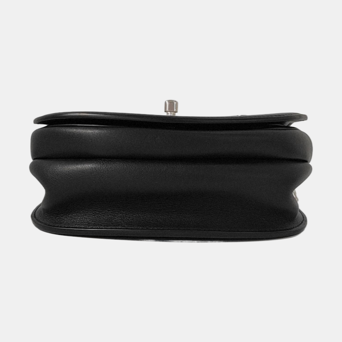 CHANEL COCO EYELETS Black Leather Quilted Single Shoulder Bag Crossbody Bag Silver Hardware 25 Clasp-(SKU)-952886640