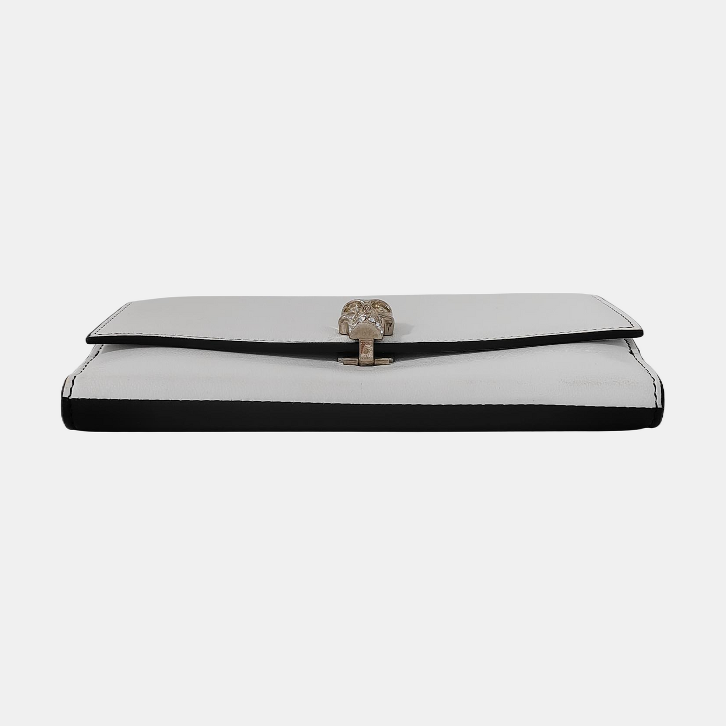 Alexander McQUEEN White Cowhide Wallet Silver Hardware-(SKU)-952748431
