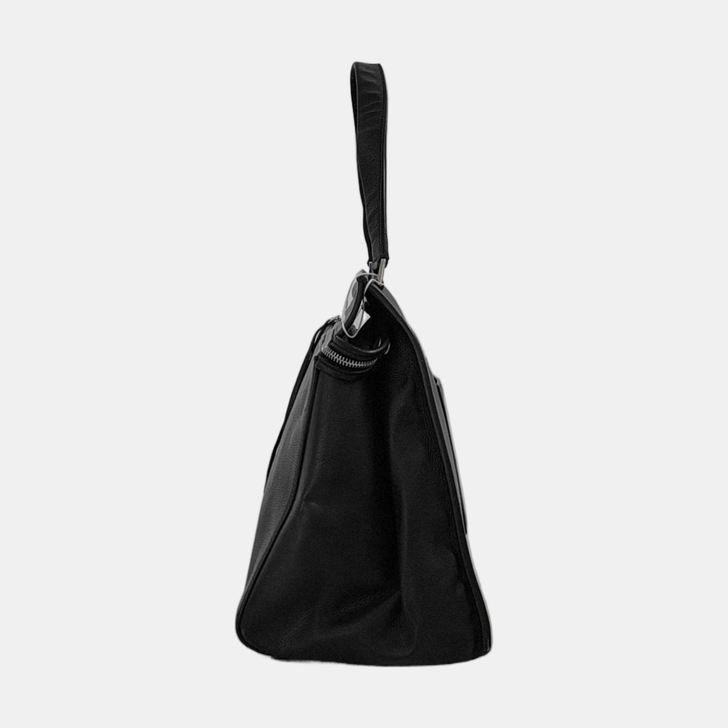 CELINE EDGE Black cowhide tote bag Silver Hardware-(SKU)-952921154