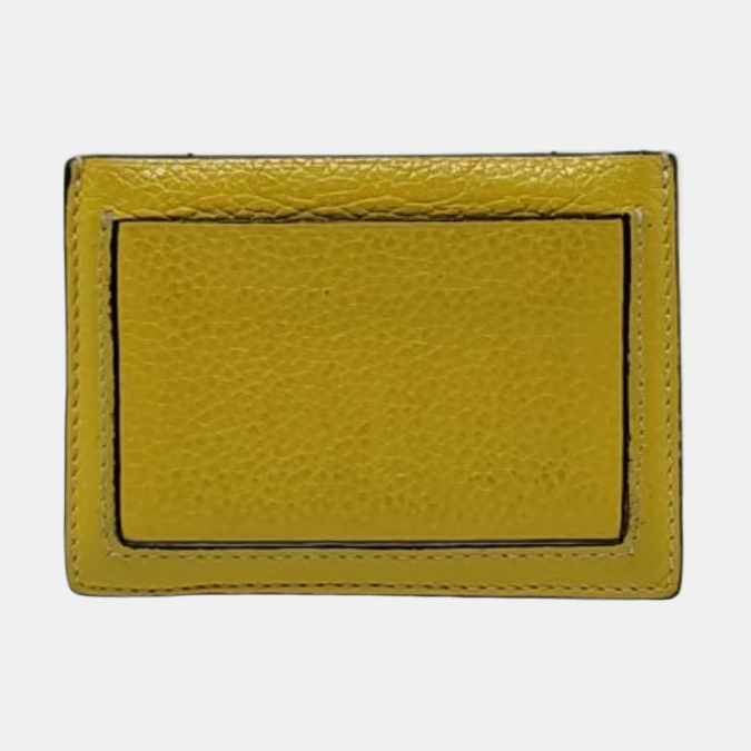 CELINE Yellow Cowhide Card Case-(SKU)-952996653