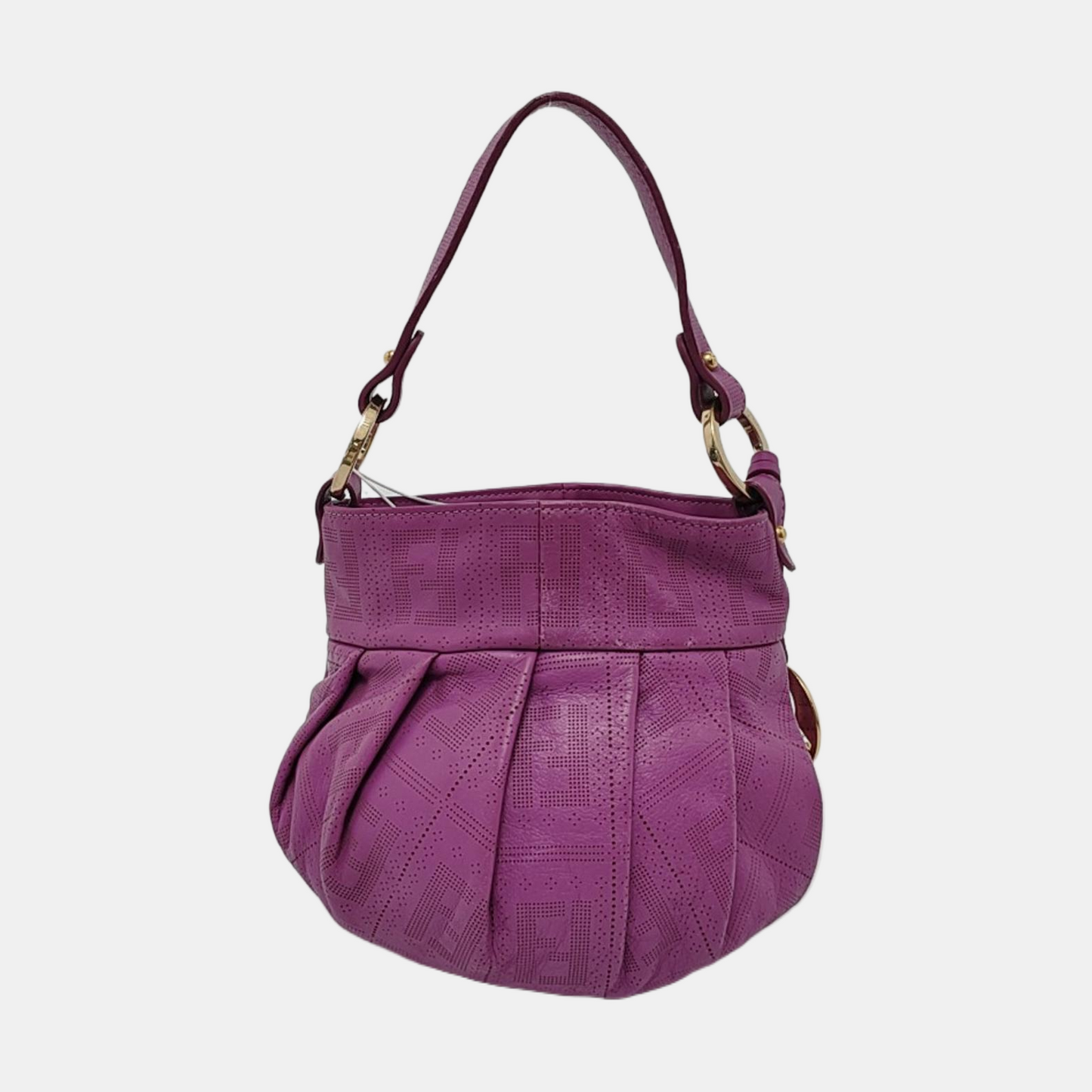 FENDI 紫色牛皮双FHandheld包Shoulder Bag Golden hardware-(SKU)-952659063