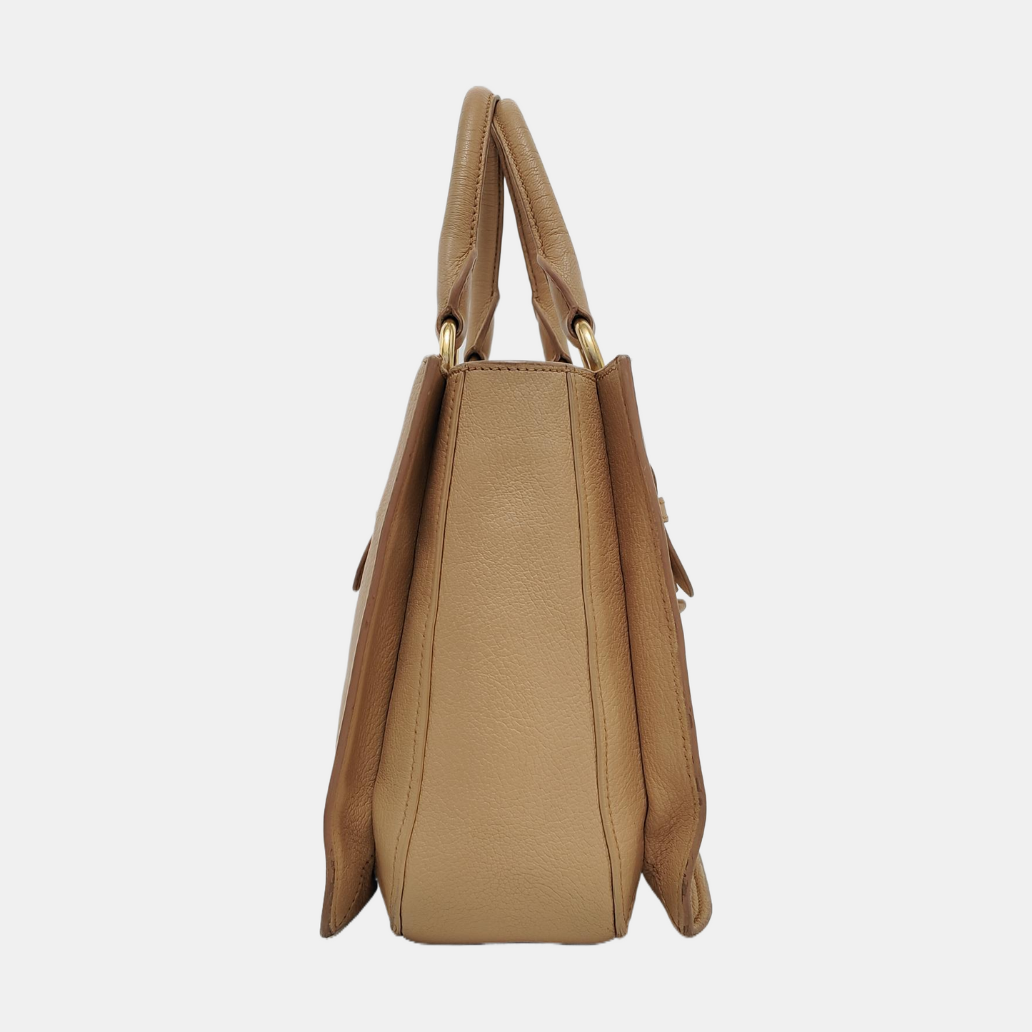 Miu Miu Tote bag Khaki cowhide crossbody handbag single shoulder bag Golden Silver Hardware Removable shoulder strap-(SKU)-952659036