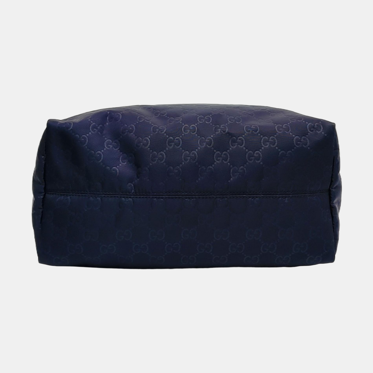GUCCI Tote bag Dark Blue Nylon Monogram Pattern Handbag Single Shoulder Bag Golden hardware-(SKU)-952740386