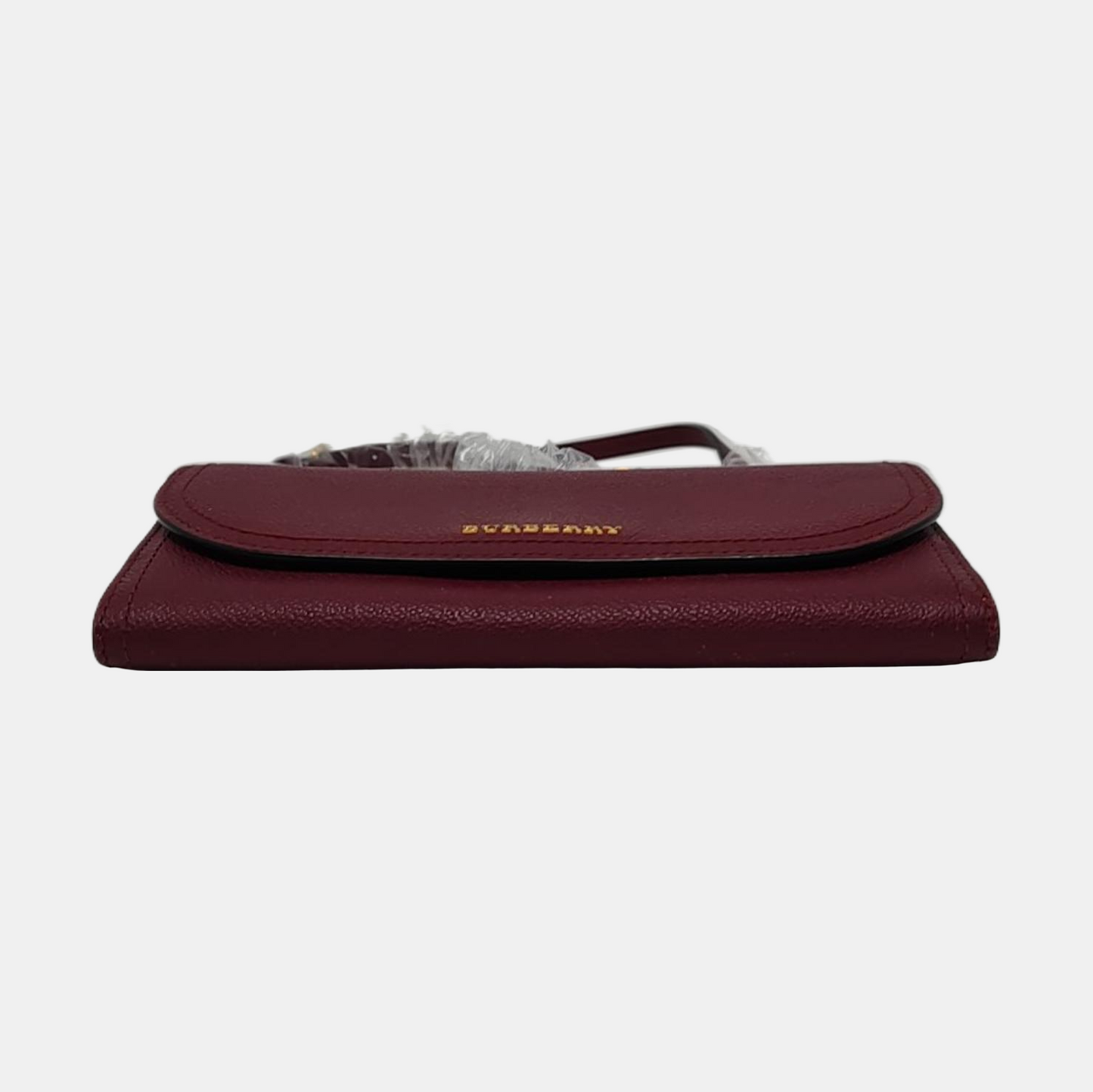 BURBERRY Henley Burgundy Cowhide Embossed Crossbody Shoulder Bag Golden hardware Removable shoulder strap-(SKU)-952775752