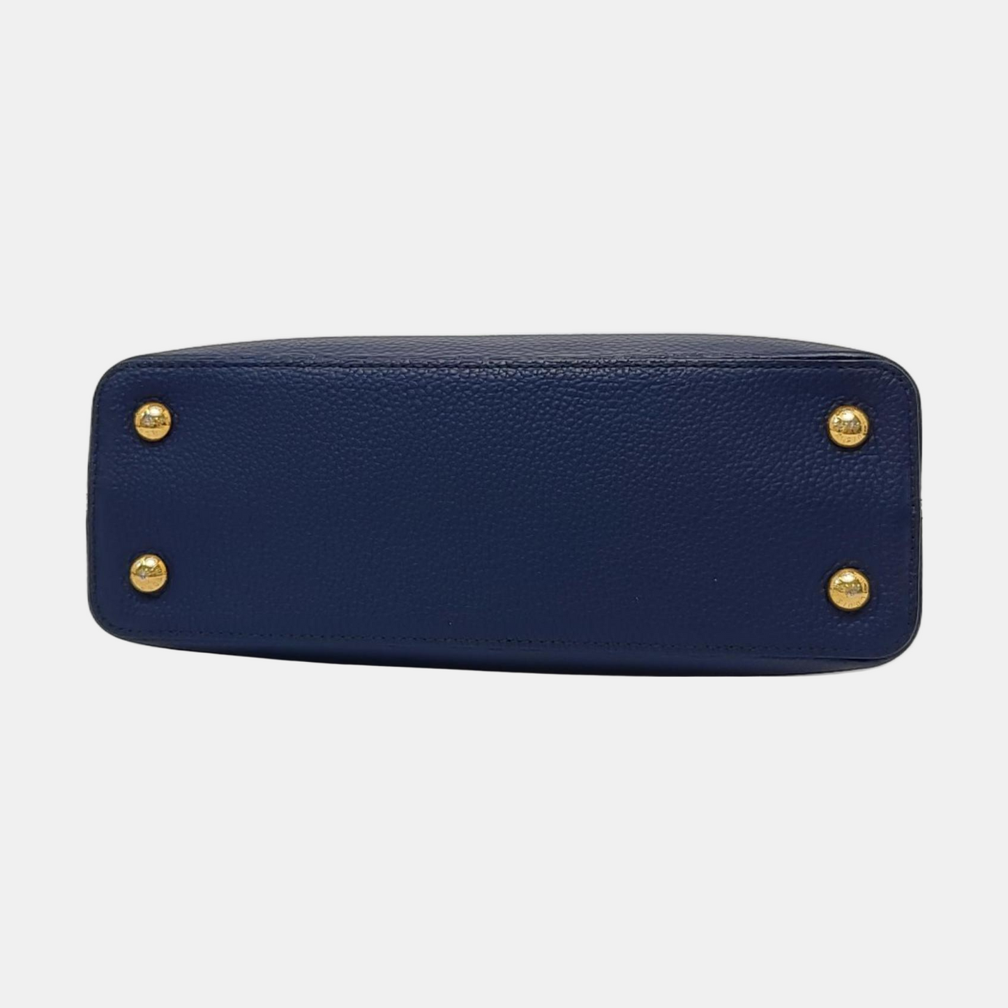 LOUIS VUITTON CAPUCINES Medium Deep Blue Leather Shoulder Bag Gold Hardware Removable Strap-(SKU)-952835158