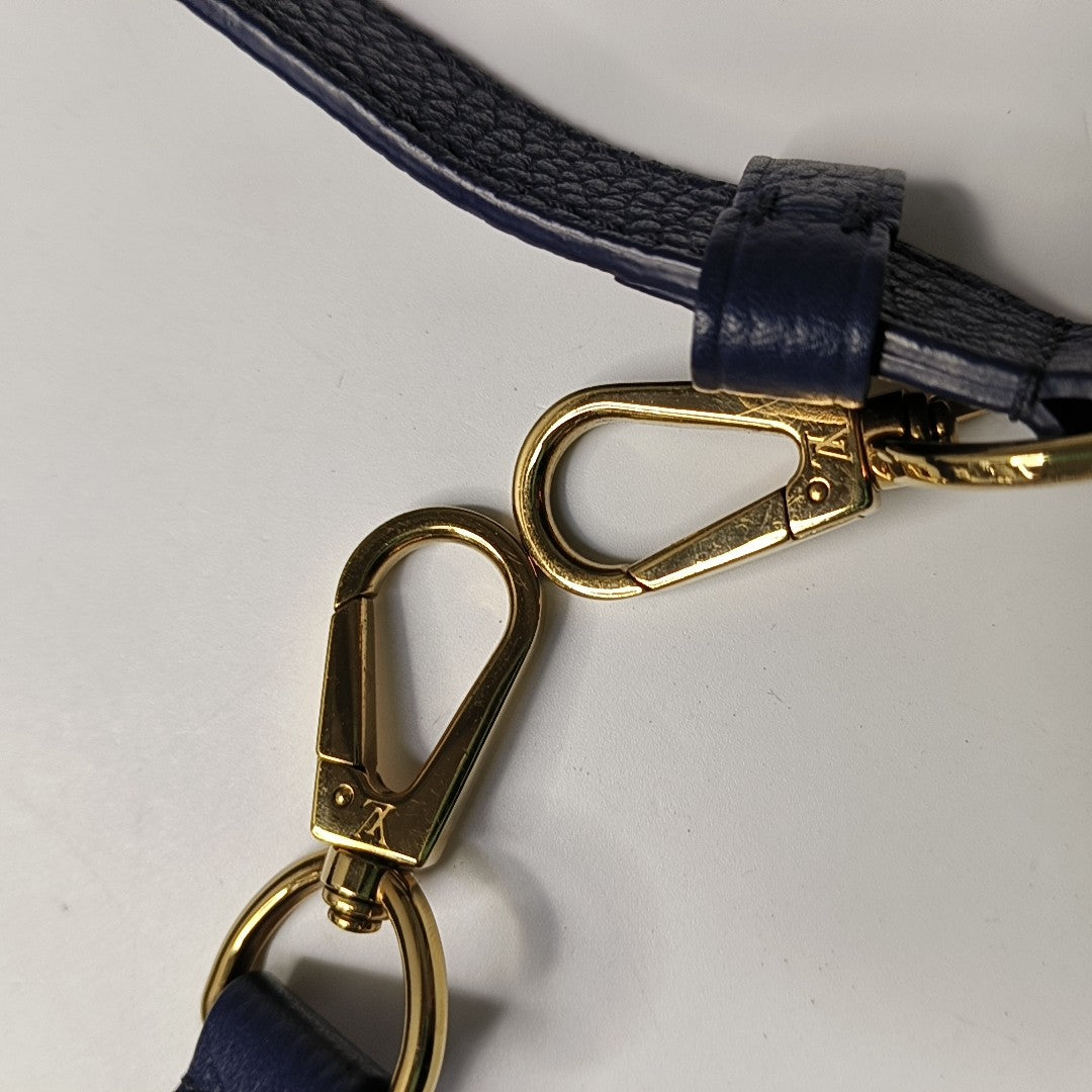 LOUIS VUITTON CAPUCINES Medium Deep Blue Leather Shoulder Bag Gold Hardware Removable Strap-(SKU)-952835158
