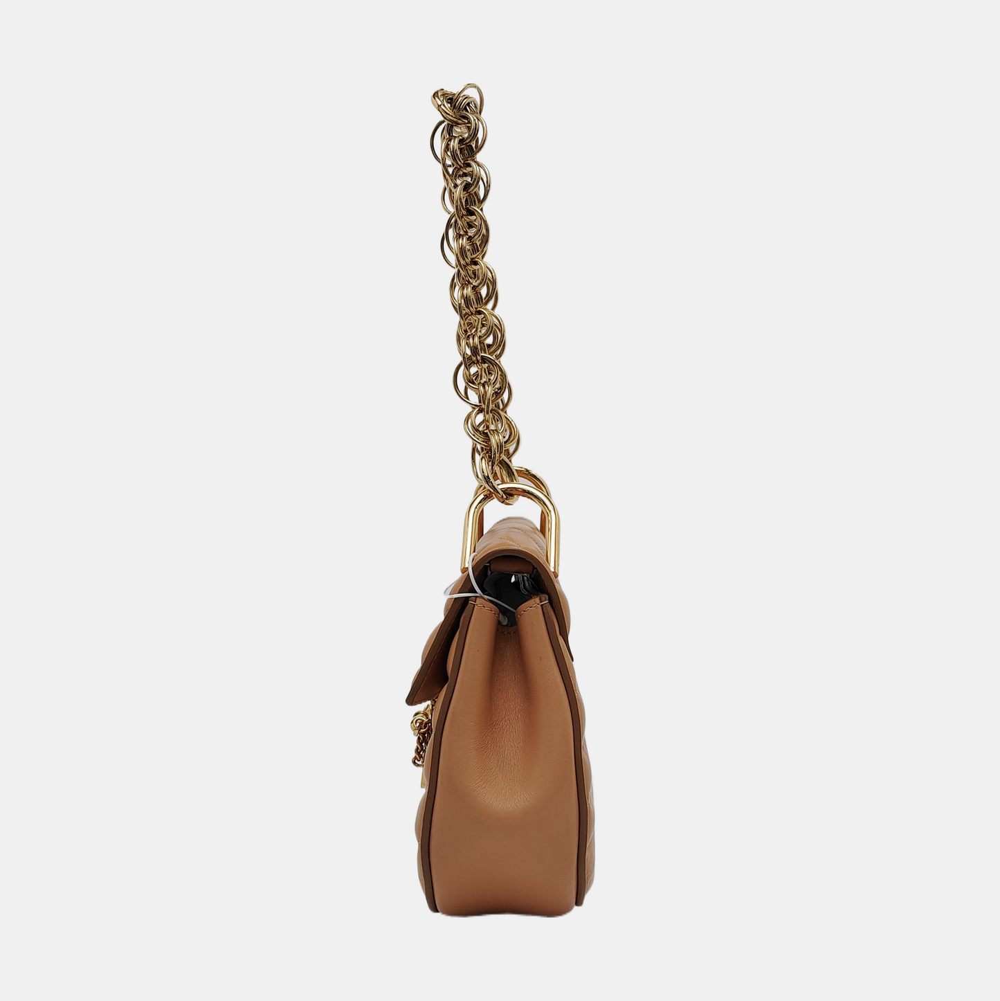 Chloé Drew Small size Brown Leather Quilted Single Shoulder Crossbody Handbag Silver Hardware Removable shoulder strap-(SKU)-953009376