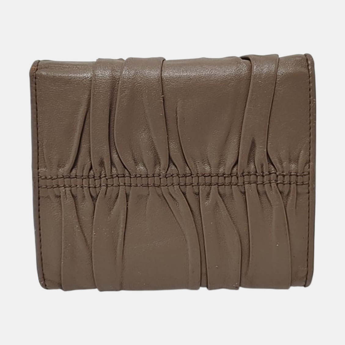 PRADA Diagramme Taupe Cowhide Wallet Golden hardware-(SKU)-953038830