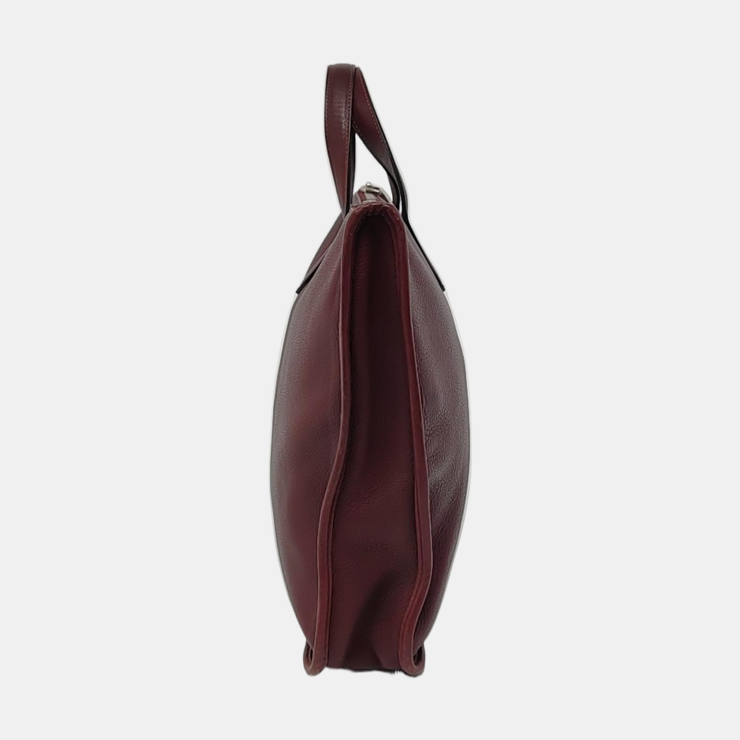LOEWE Toledo Burgundy Cowhide Tote Handbag Silver Hardware-(SKU)-952969299