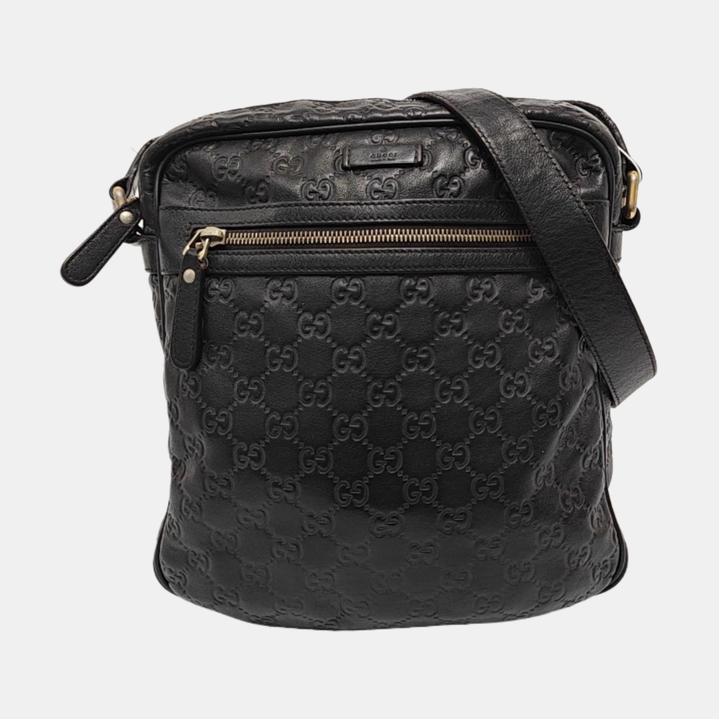 GUCCI GG Imprime Brown Leather Vintage Shoulder and Crossbody Bag Golden hardware-(SKU)-953018922