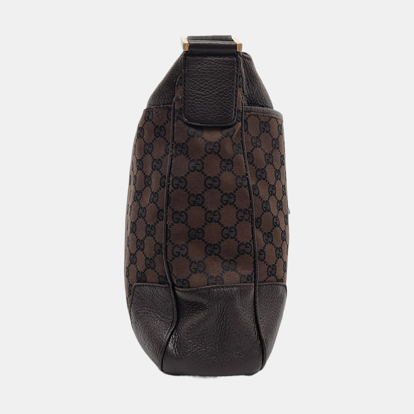 GUCCI Brown Canvas Monogrammed Crossbody Shoulder Bag Golden hardware-(SKU)-952860754