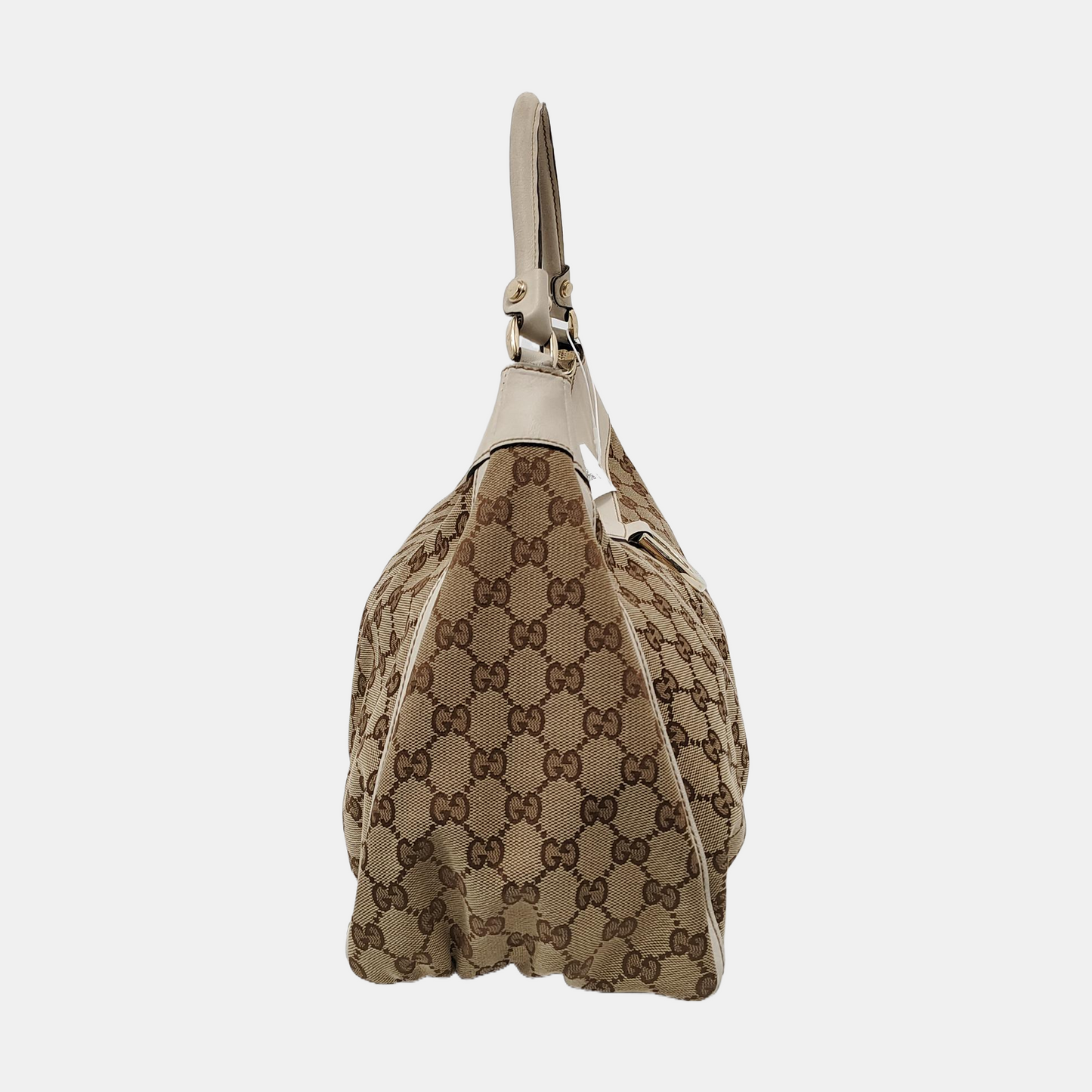 GUCCI D-Ring Large size Brown Canvas Monogram Handbag Single Shoulder Bag Golden hardware-(SKU)-953121476