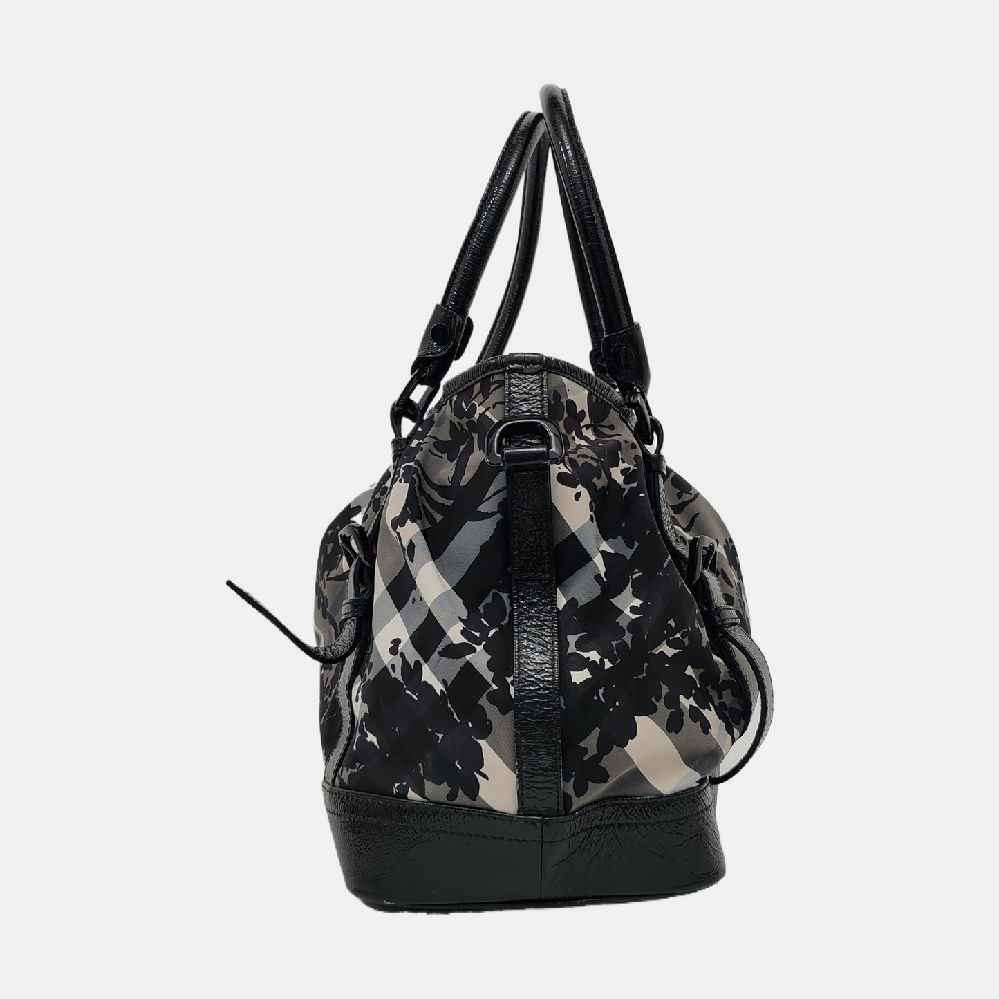 BURBERRY Northfield Gray Nylon Printed Single Shoulder Bag with Handbag and Crossbody Silver Hardware-(SKU)-953119737