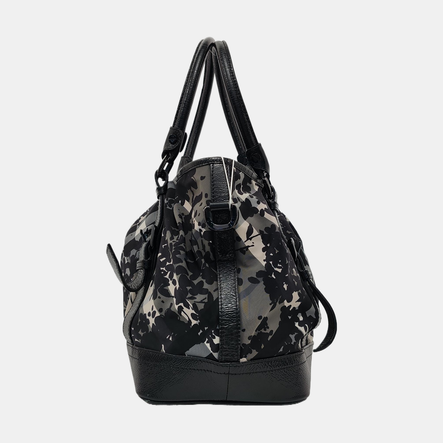 BURBERRY Northfield Gray Nylon Printed Single Shoulder Bag with Handbag and Crossbody Silver Hardware-(SKU)-953119737